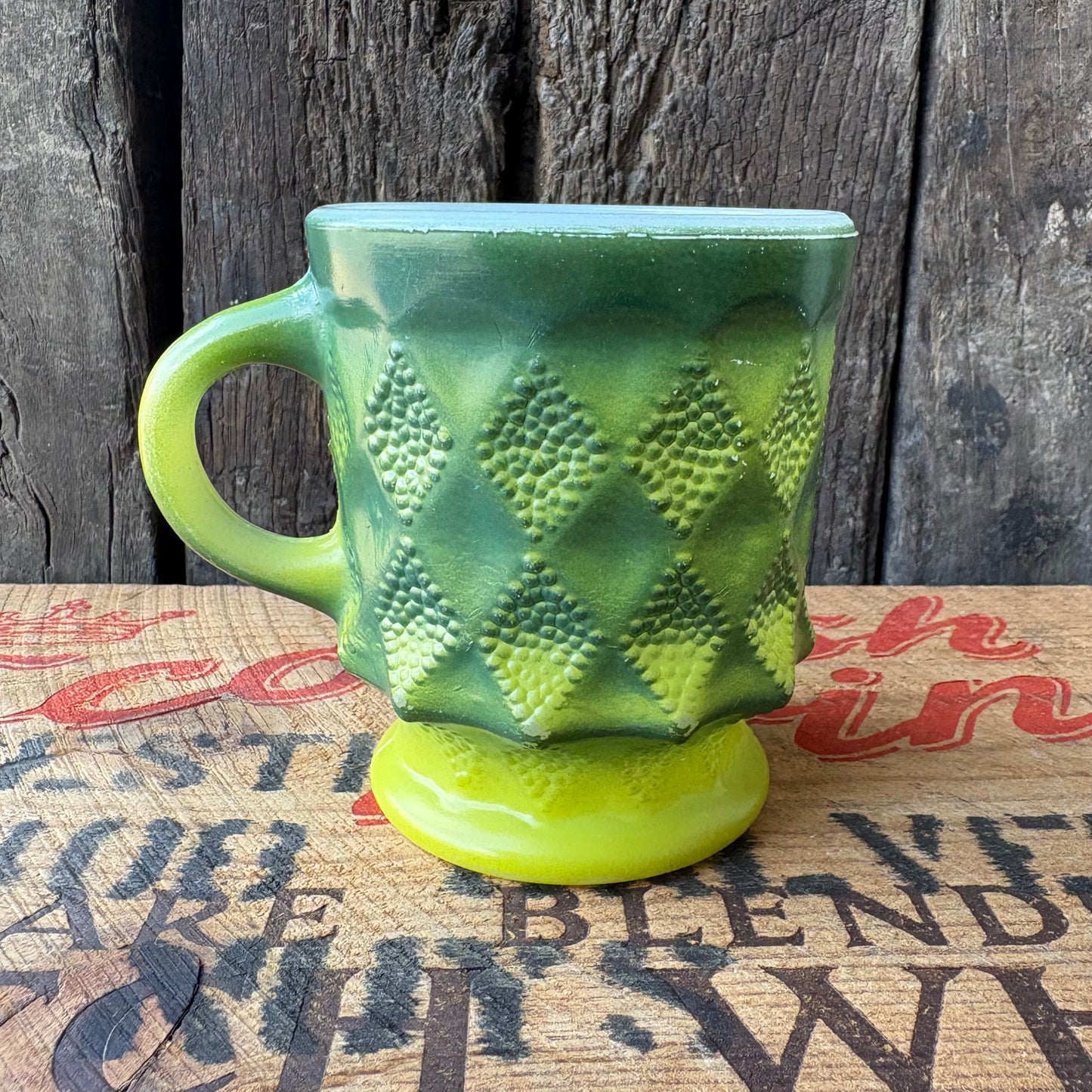 【1960-1976 USA vintage】Fire-King Kimberley mug Green