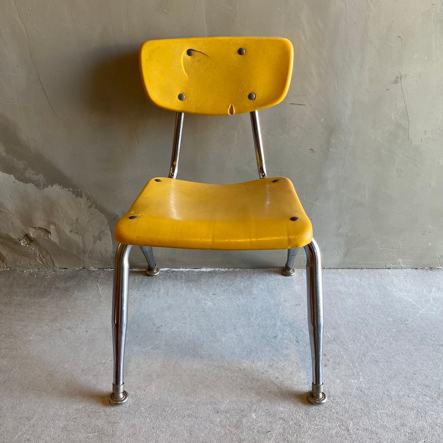 【USA vintage 】VIRCO kids chair yellow S