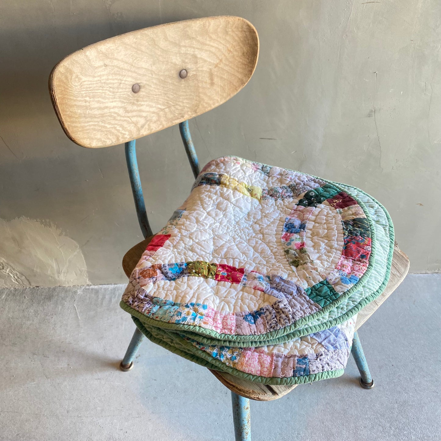 【USA vintage】patchwork quilting rug mat