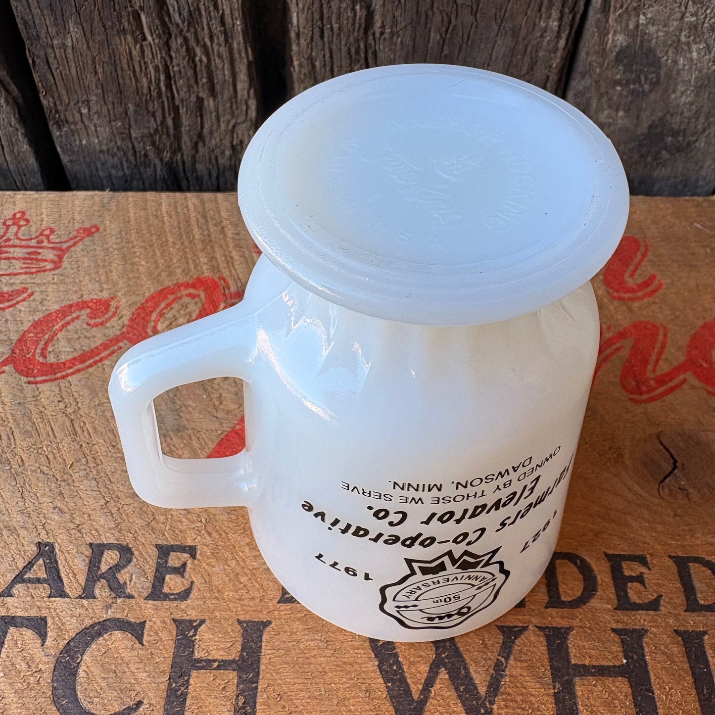 【1970s USA vintage】Fire-King Farmers Co-op Advertising Mug