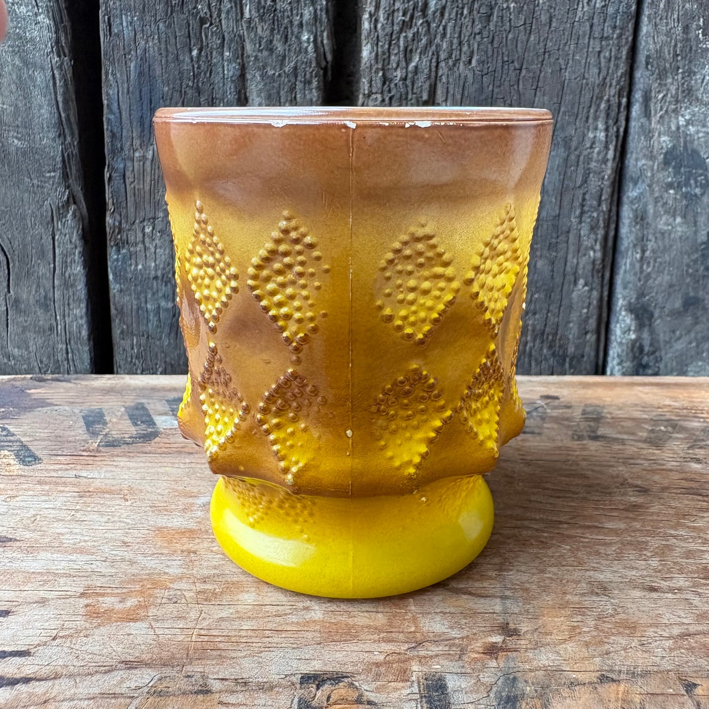 【1960s-1976 USA vintage】Fire-King Kimberley mug Yellow