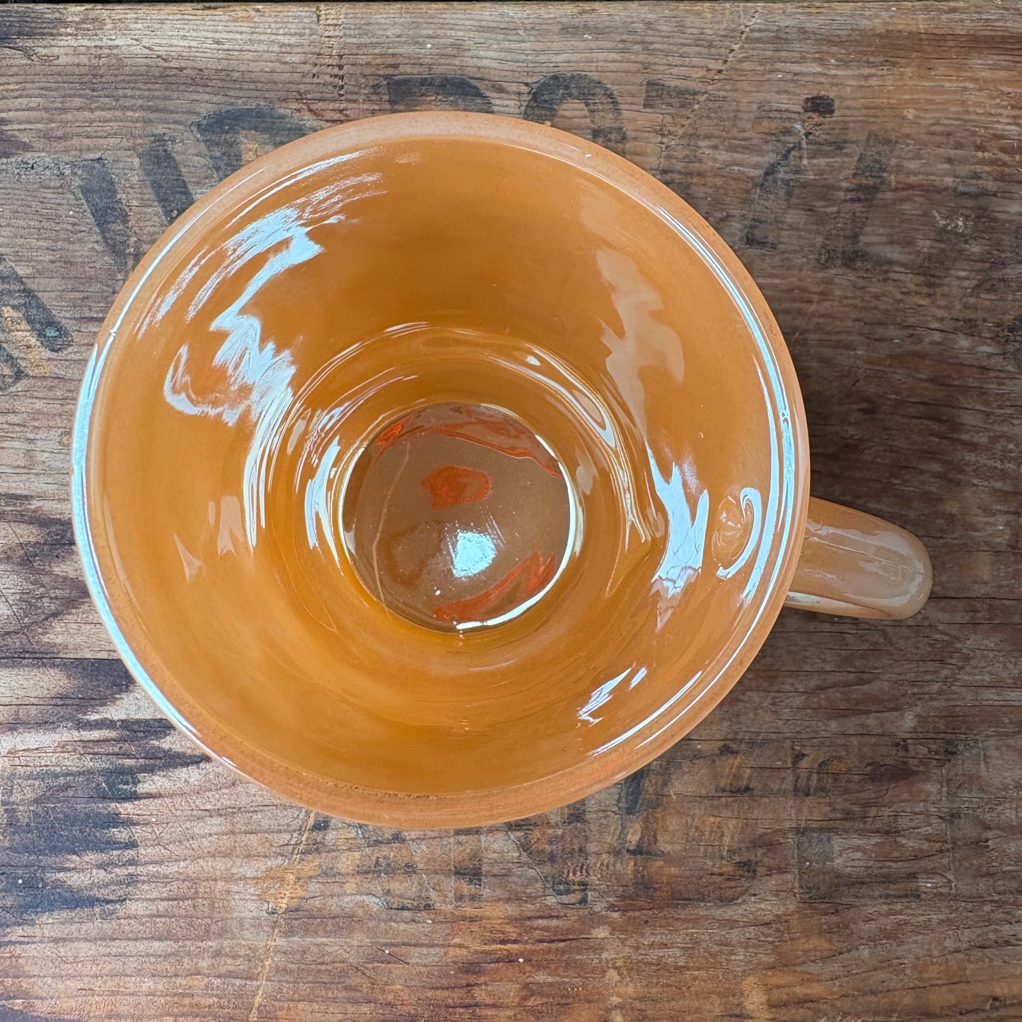 【1960s-1976 USA vintage】Fire-King Kimberley mug Peach Lustre