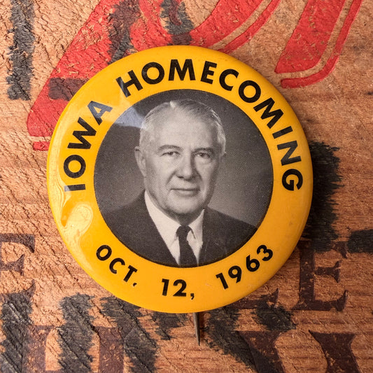 【1960s USA vintage】IOWA HOMECOMING OCT. 12, 1963 Commemorative Pinback Button