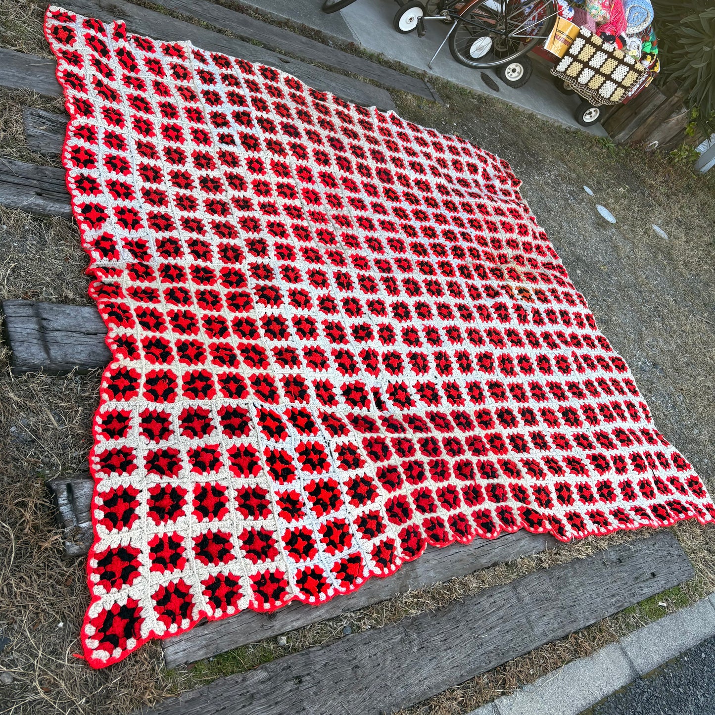 【USA vintage】Granny Square Blanket