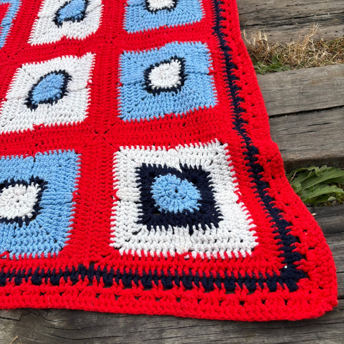 【USA vintage】Granny Square Blanket