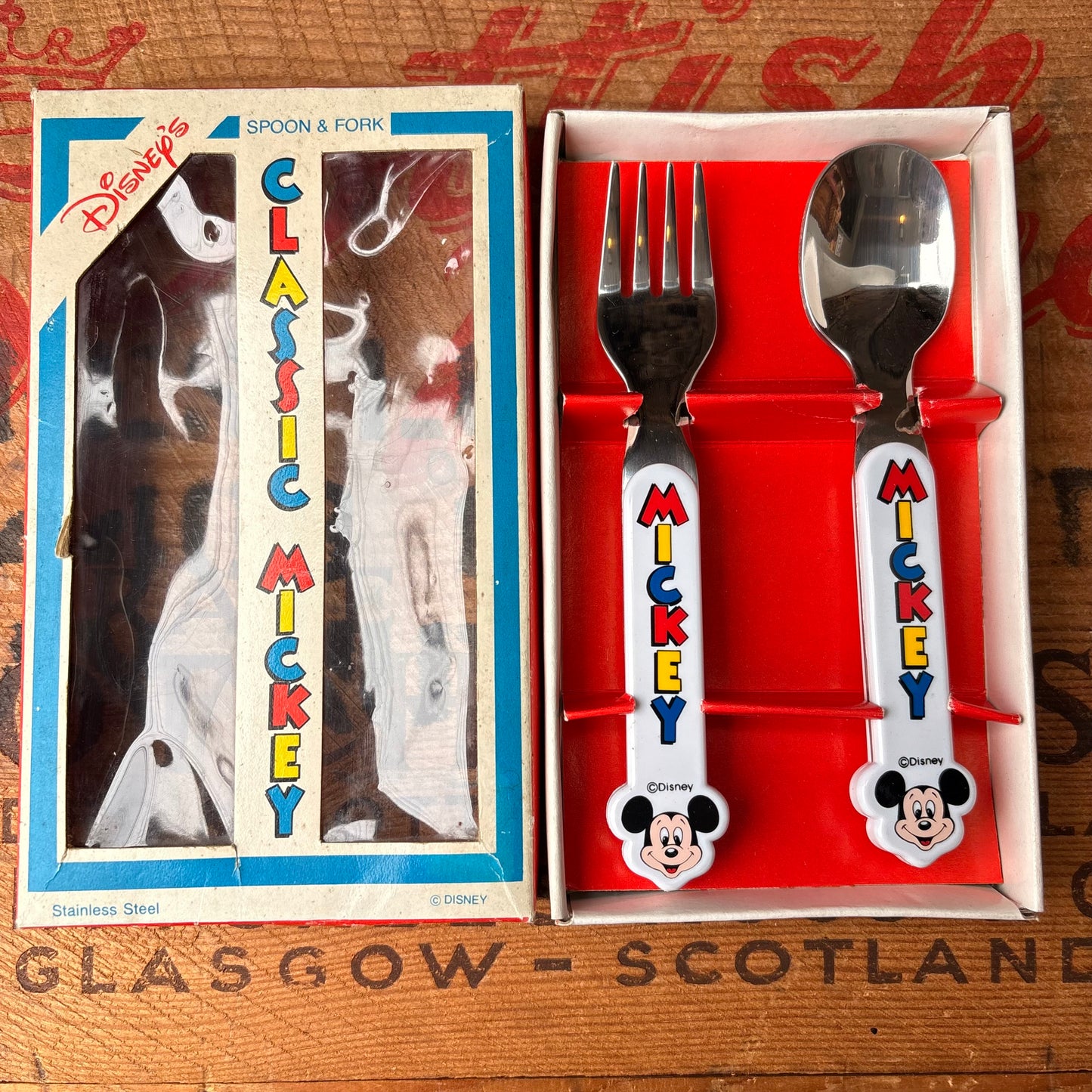 【vintage】Disney MICKEY Spoon & Fork Set