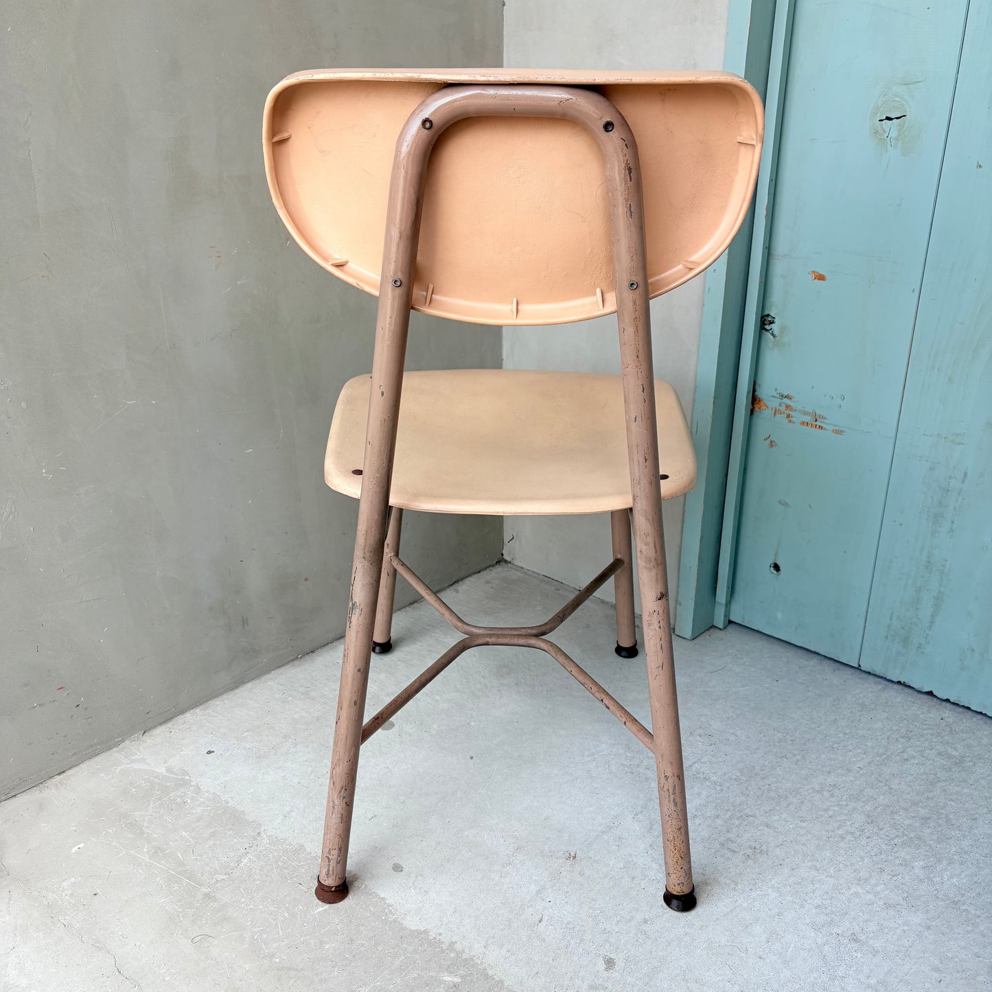 【1960s-1970s USA vintage】 School Chair Ivory