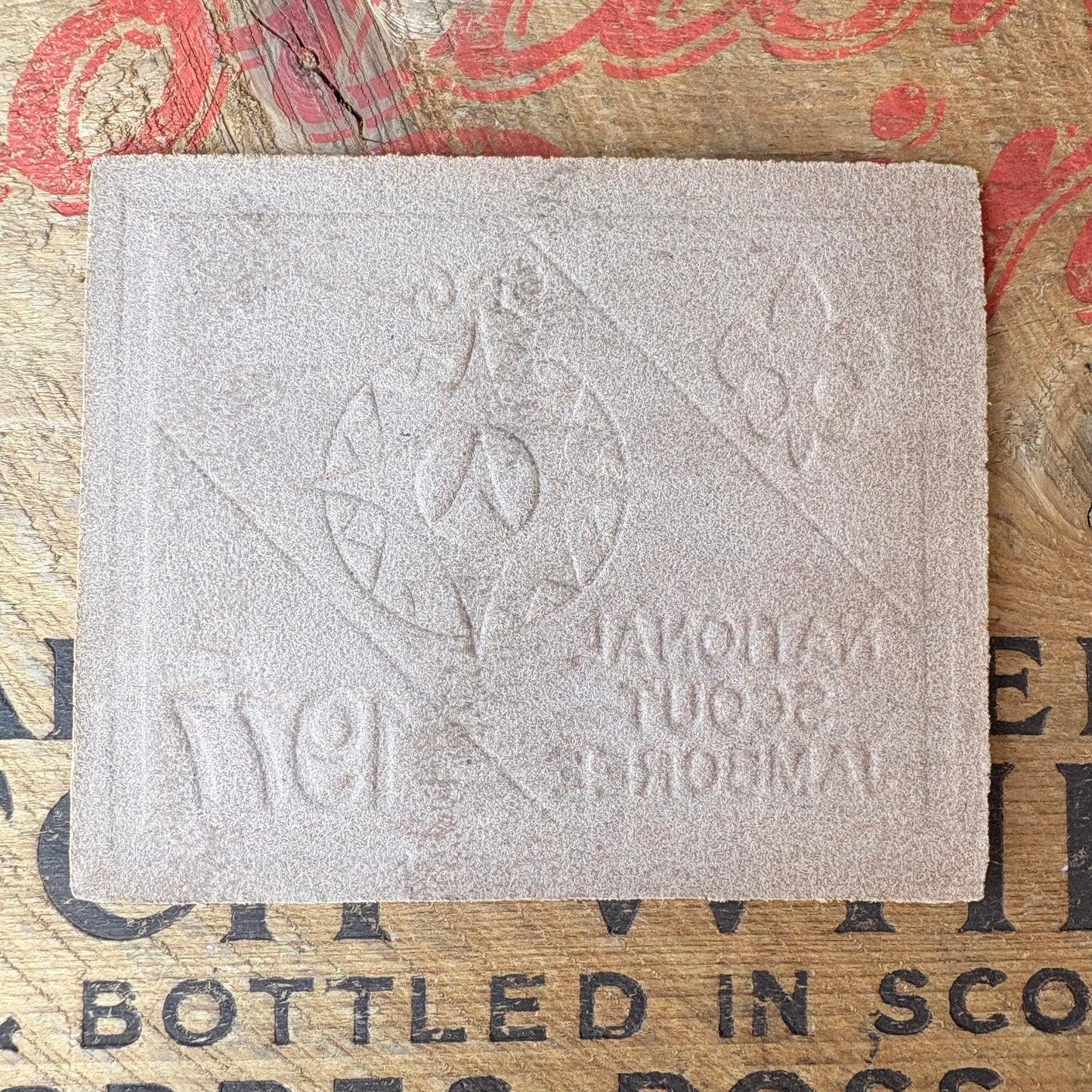 【1970s USA vintage】BOY SCOUT NATIONAL SCOUT JAMBOREE 1977 Leather Emblem