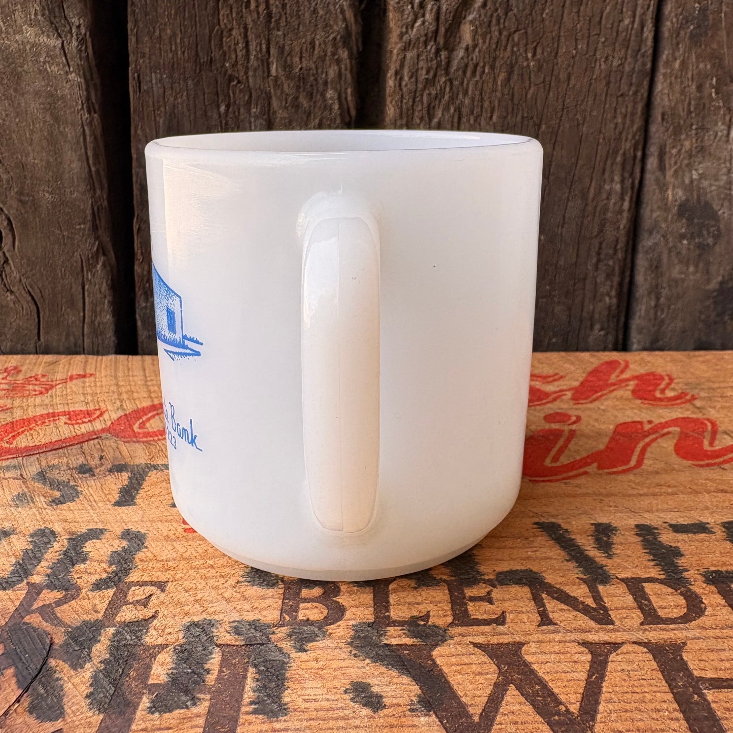 【1970s USA vintage】FEDERAL Glass MugFarmers & Merchants State Bank