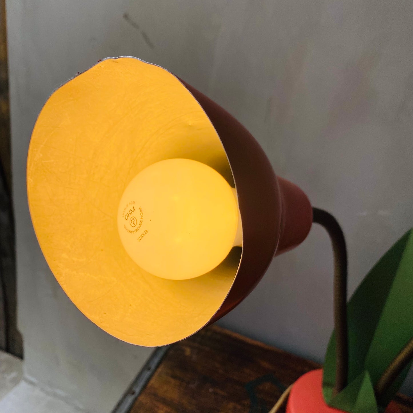 【1950s USA vintage】mid-centuryflower table lamp