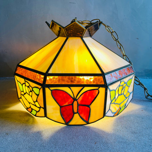 【USA vintage】stained glass pendant Lamp