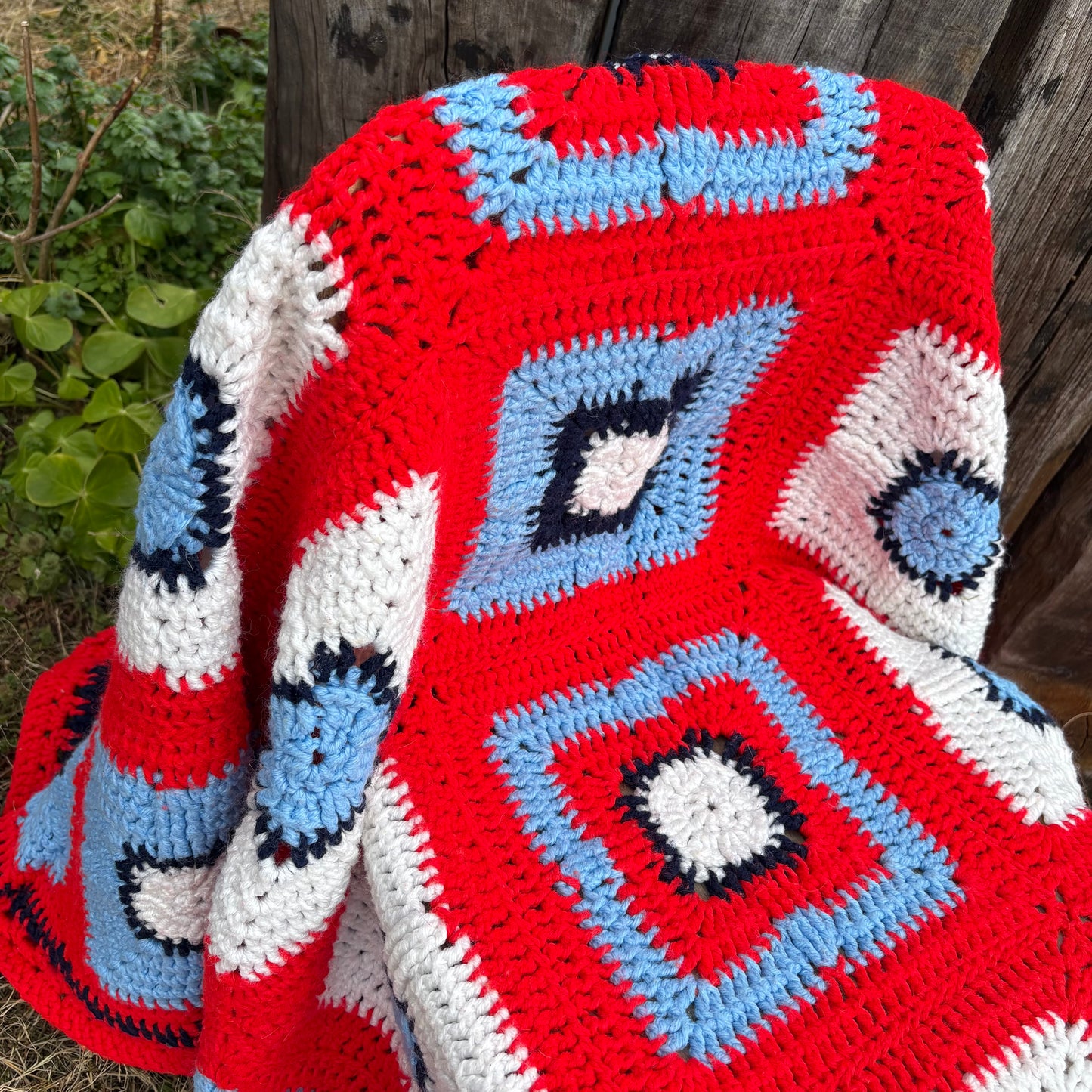 【USA vintage】Granny Square Blanket