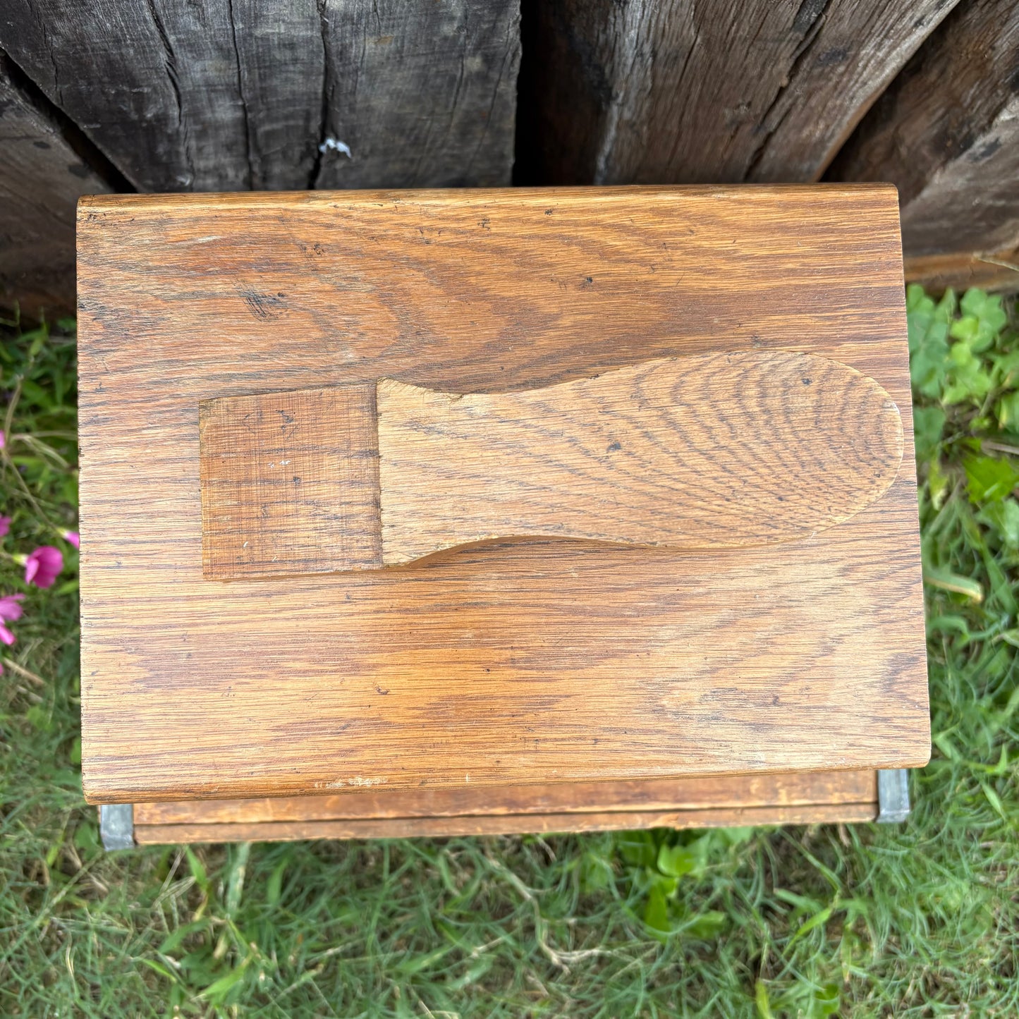 【USA Vintage】 KIWI Wooden Shoe Shine Box