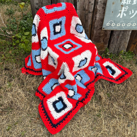【USA vintage】Granny Square Blanket