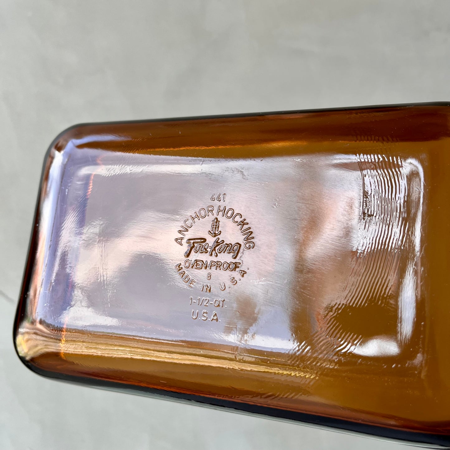 【1960s USA vintage】Fire-King Loaf Pan Amber