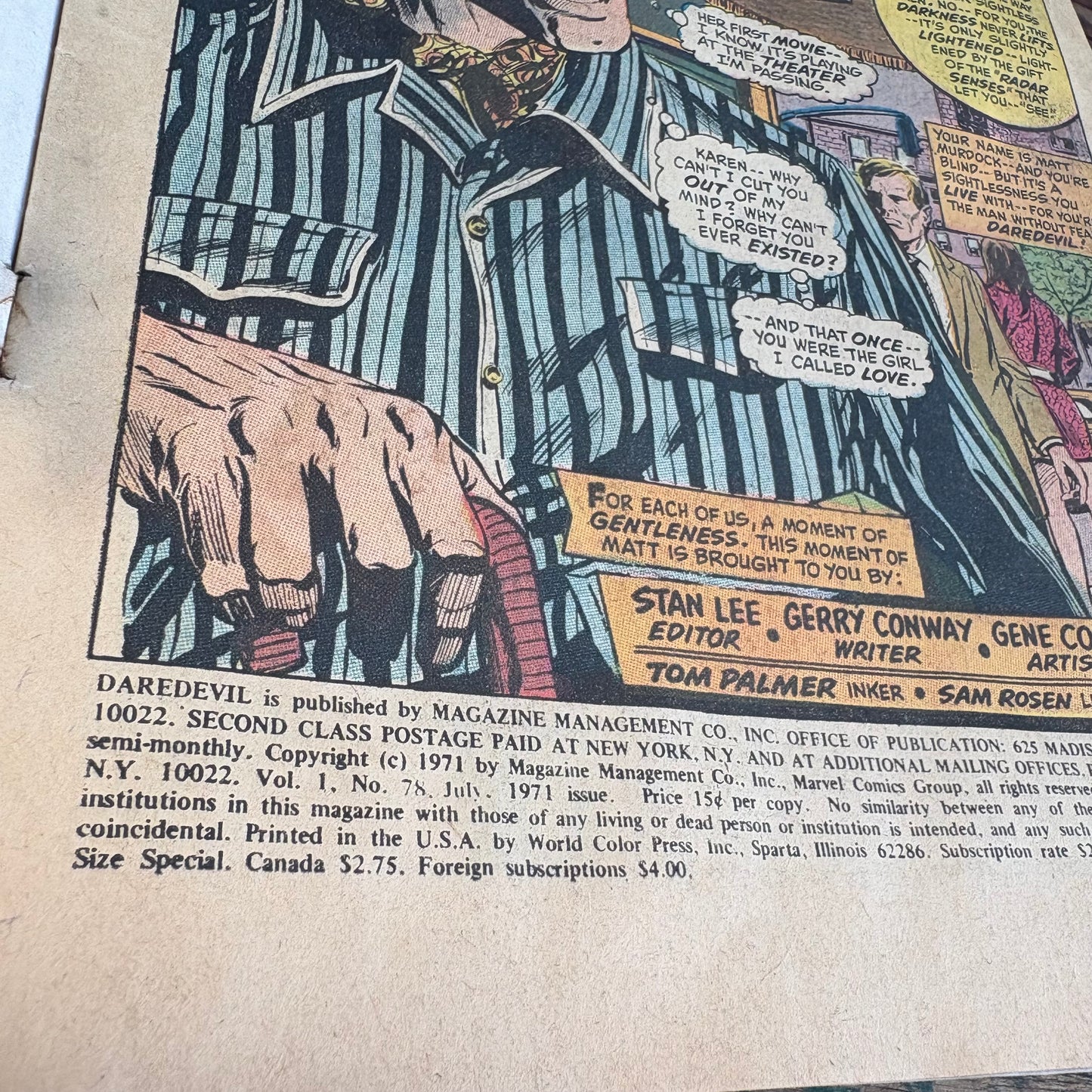 【1971 USA vintage】American comic DAREDEVIL