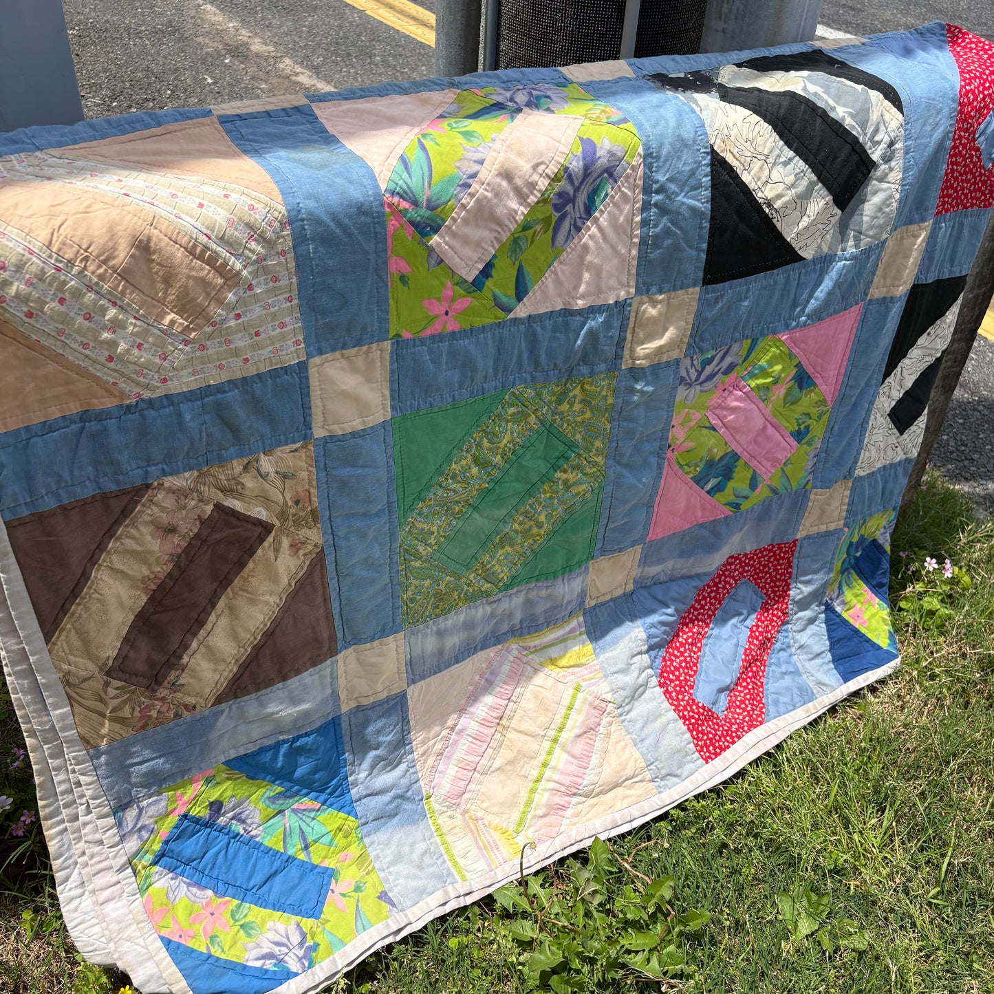 【USA Vintage】 Handmade Patchwork Quilt