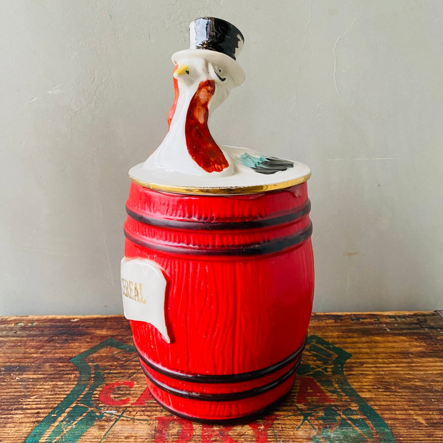 【1940s USA vintage】bird serial canister