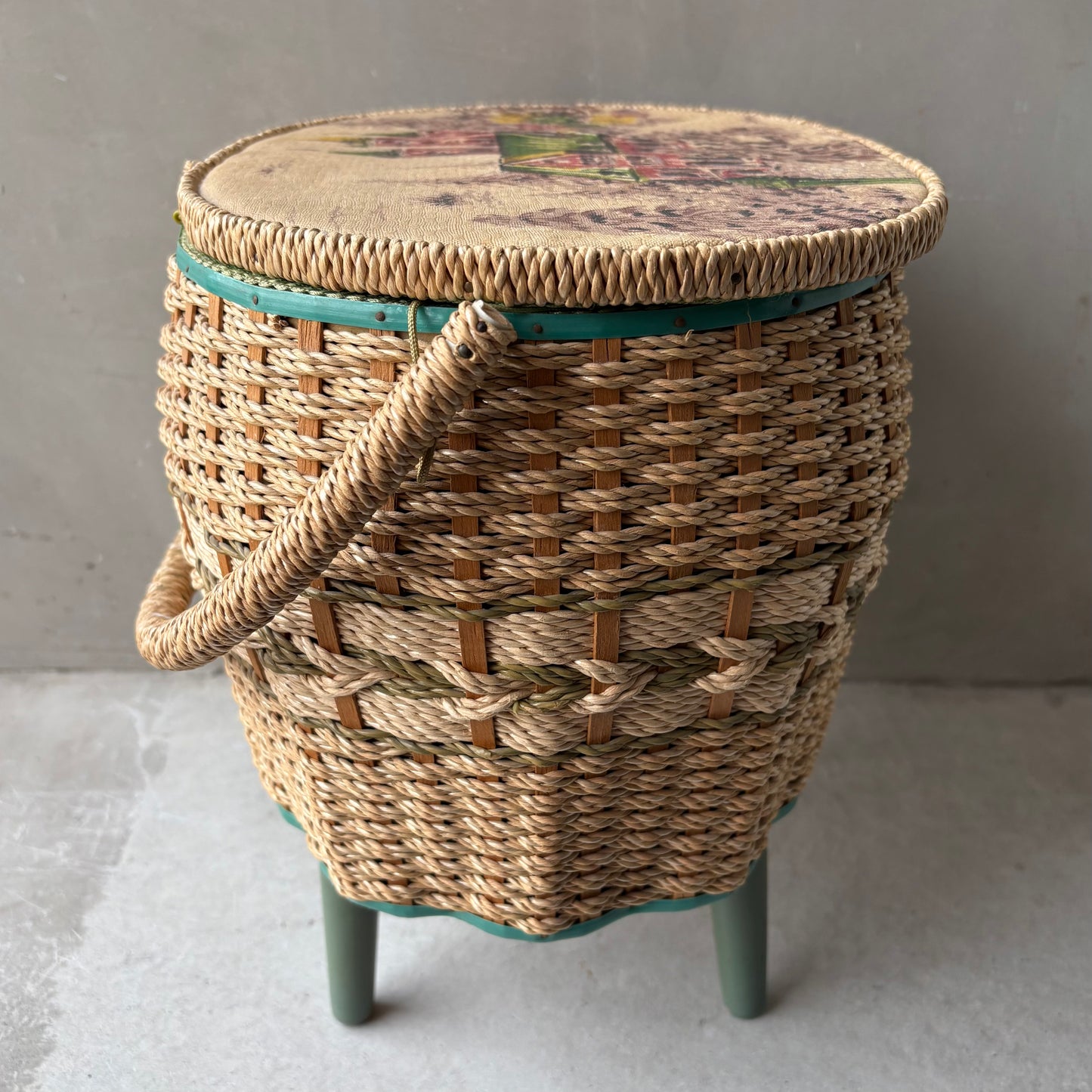 【1950-60s USA vintage】Sewing Basket