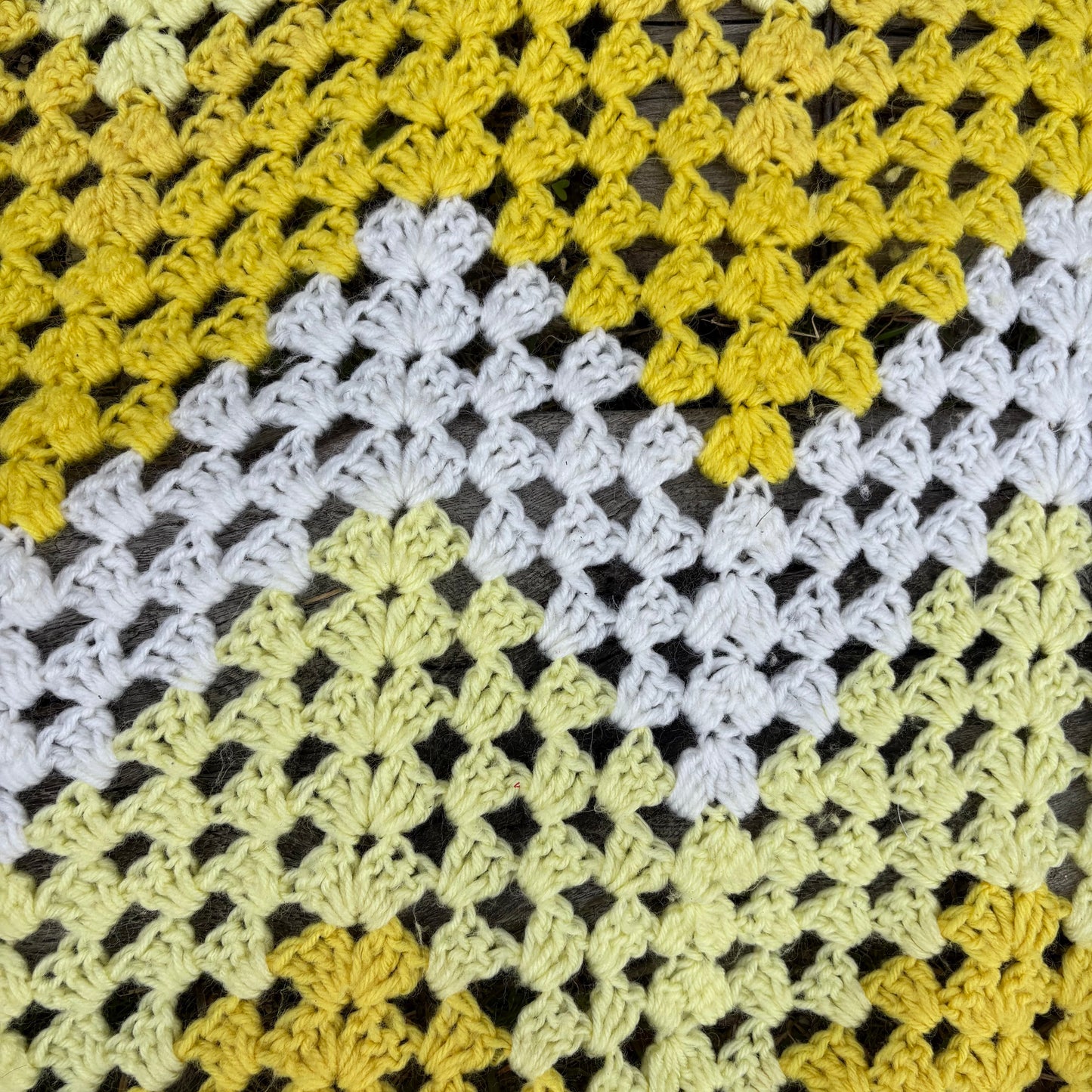 【USA vintage】Granny Blanket Yellow Zigzag