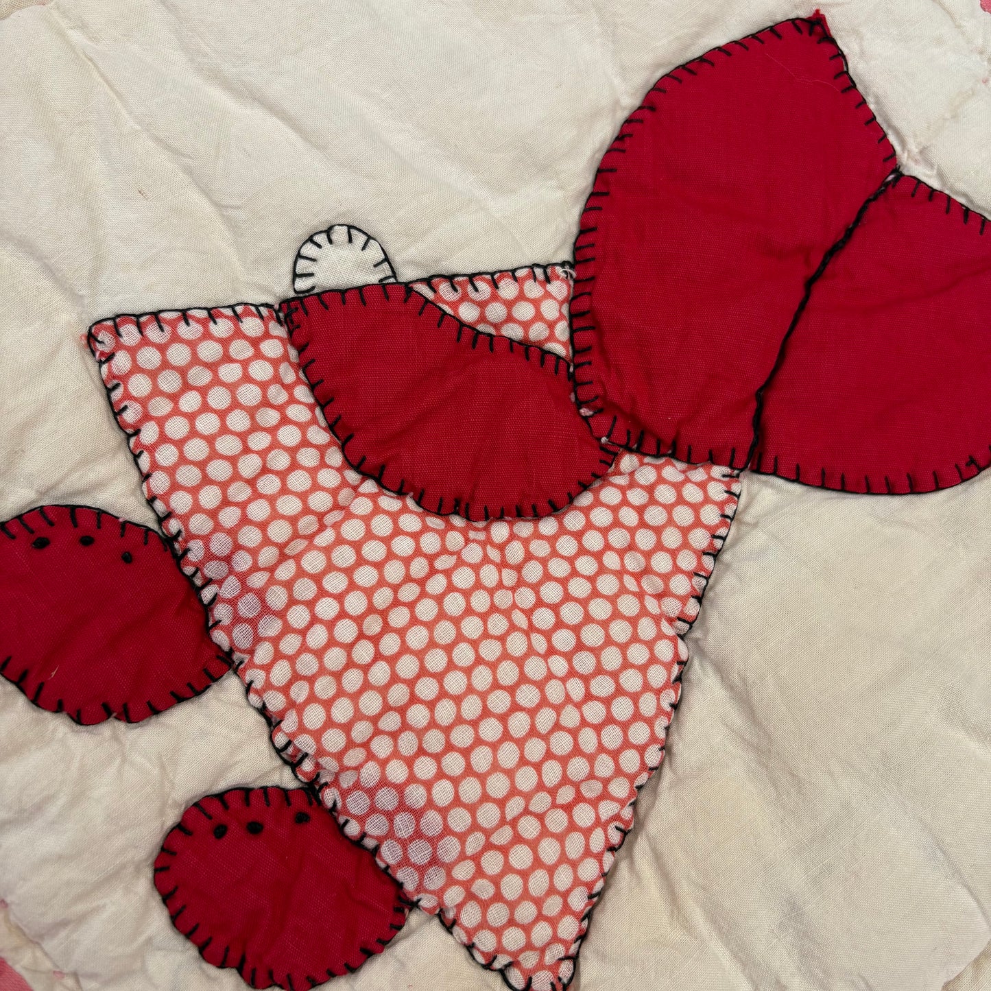 【1920s-1930s USA vintage】Sunbonnet Sue Feed Sack Quilt