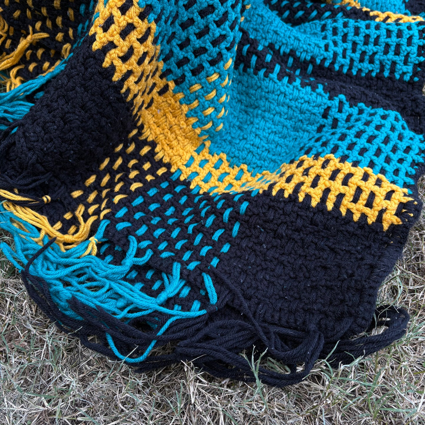 【 USA vintage】granny blanket check pattern