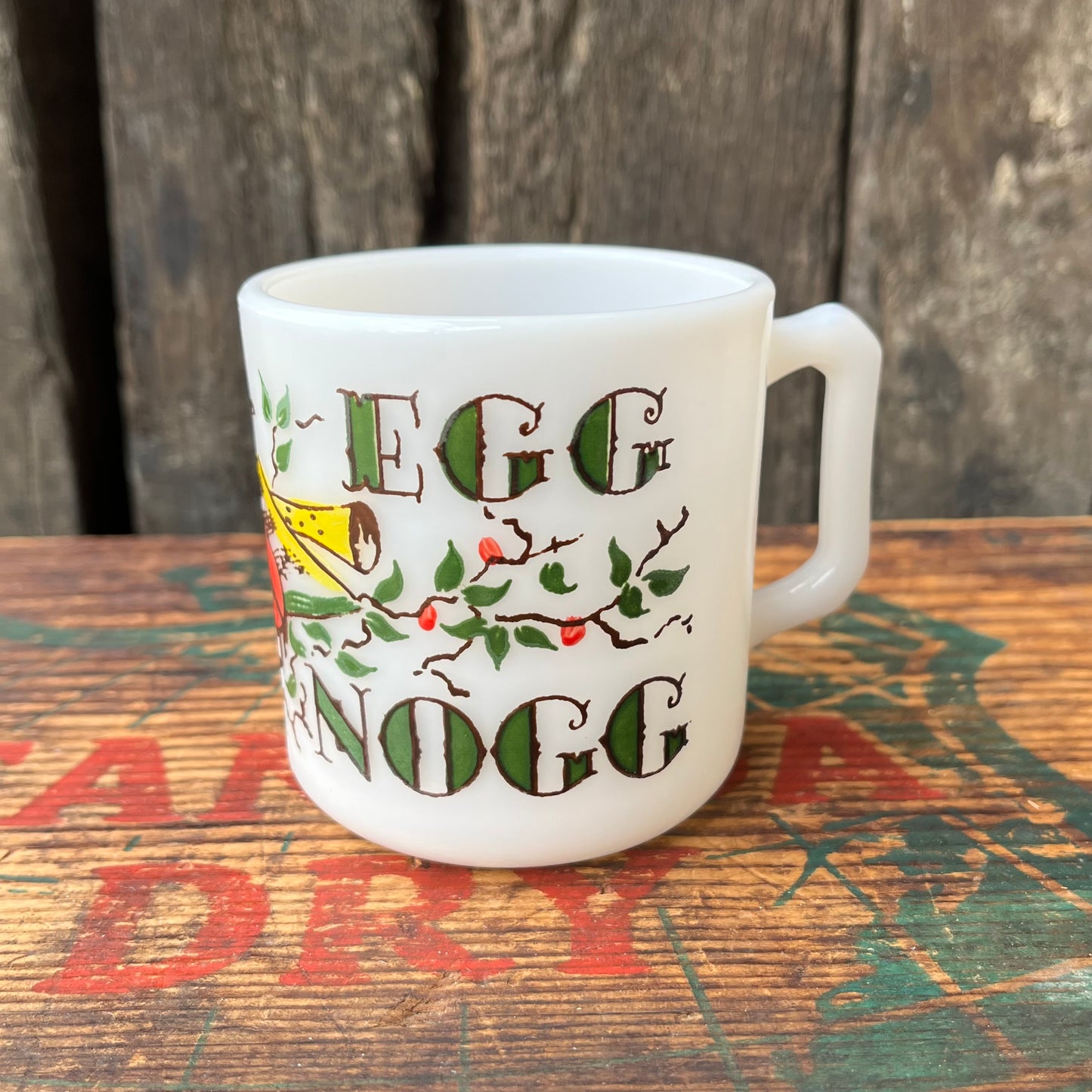 【USA vintage】60s Hazel Atlas Mug Cup EGG NOGG