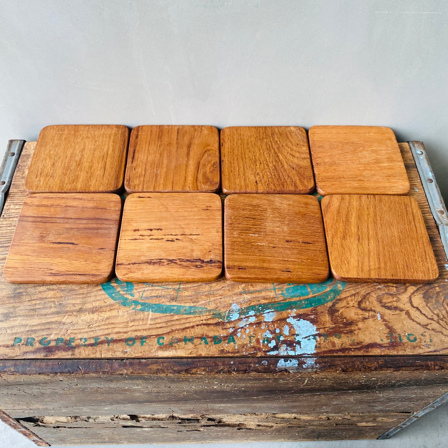 【vintage】GOOD WOOD coaster set