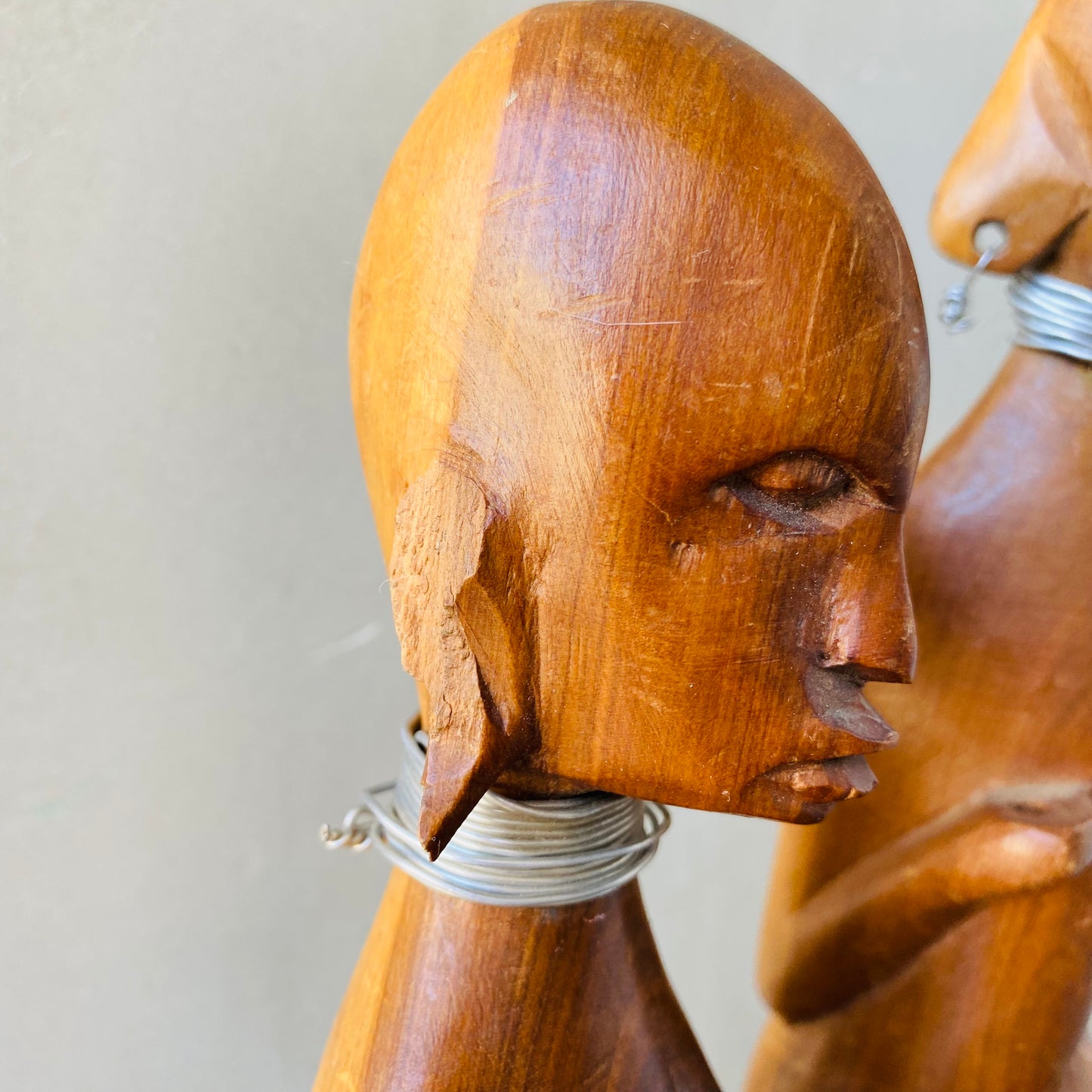 【1960s-1970s vintage】 Africa wood figure set