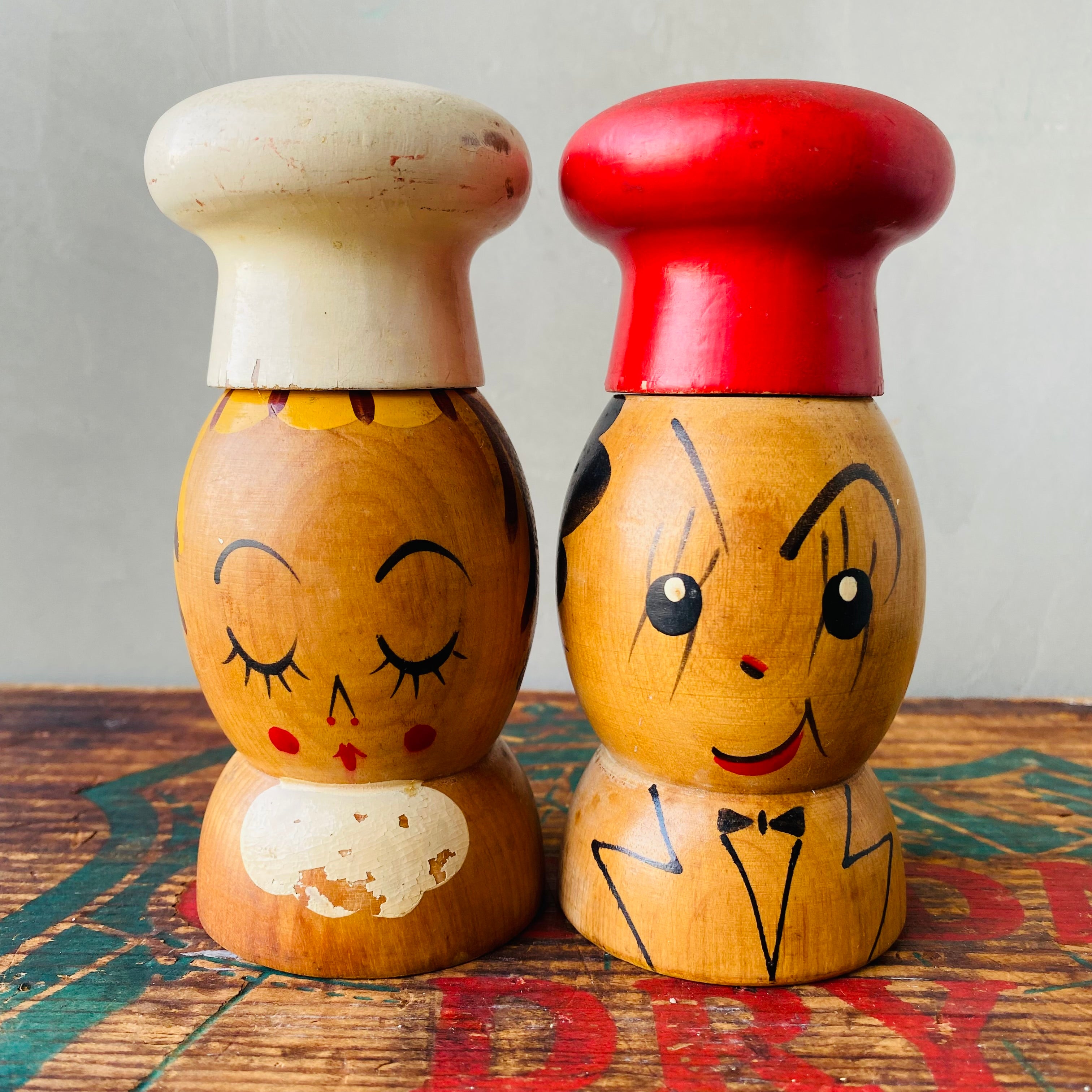 1950s vintage】wood salt & pepper – 雑貨屋ポッポ