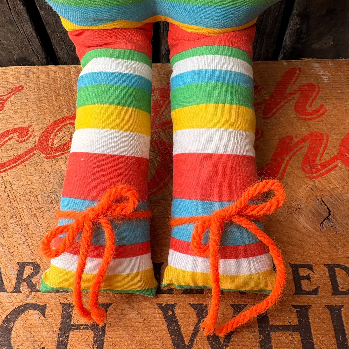 【USA vintage】Rainbow Handmade Message Doll