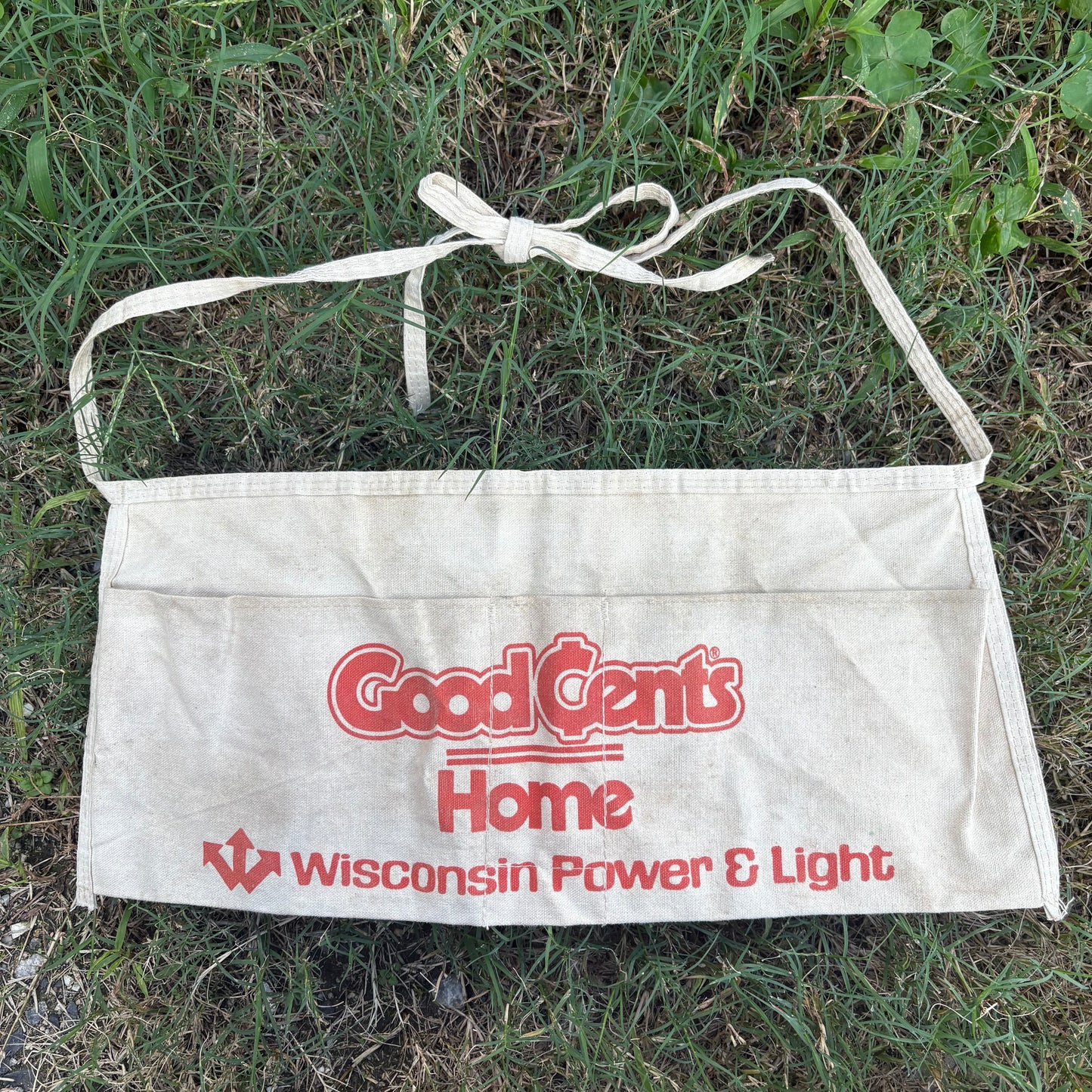 【1960s-1970s USA vintage】Wisconsin Power & Light Advertising Work Apron