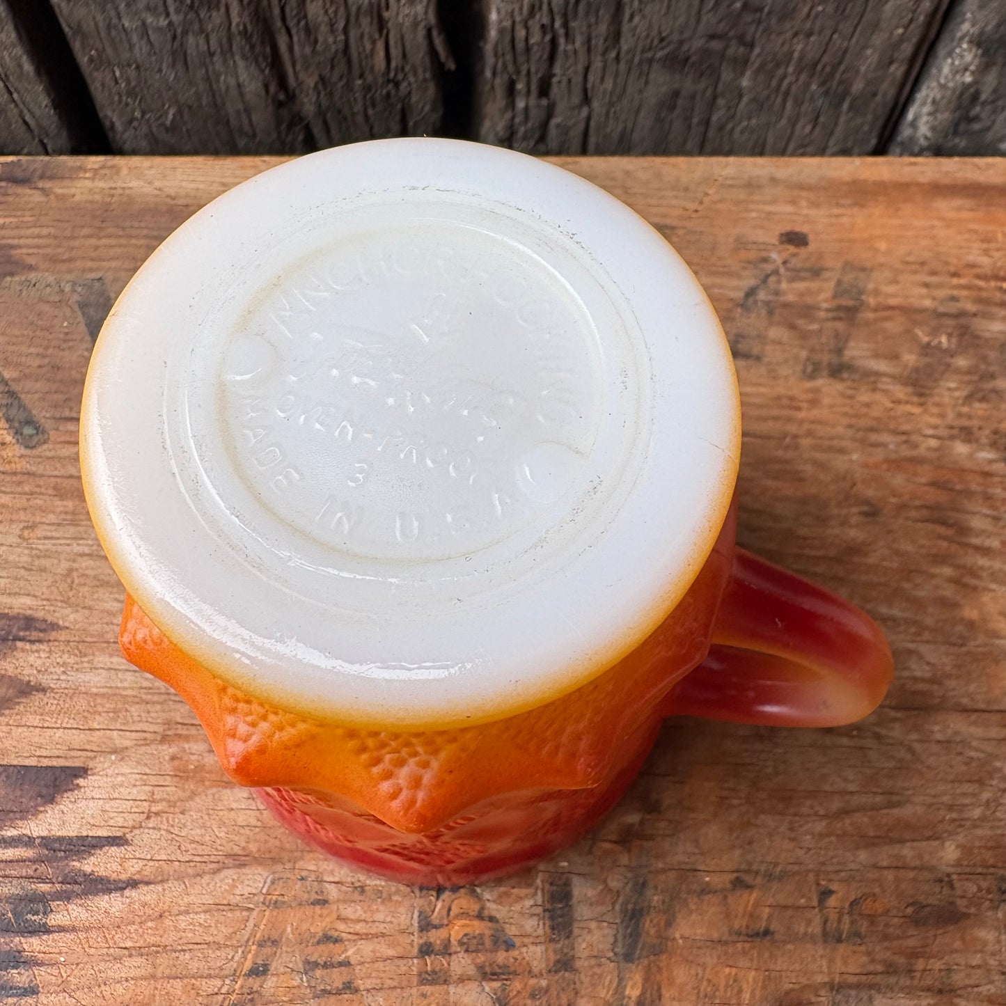 【1960s-1976 USA vintage】Fire-King Kimberley mug Orange