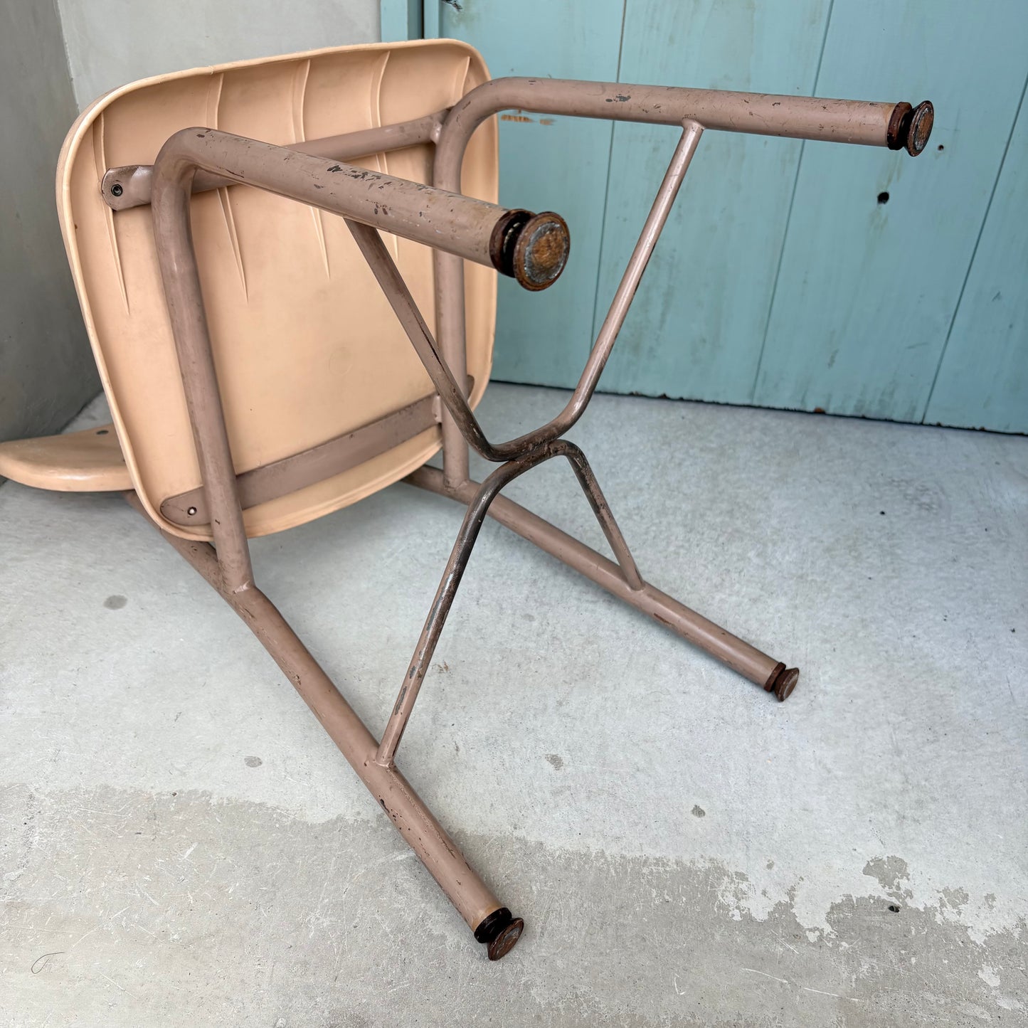【1960s-1970s USA vintage】 School Chair Ivory