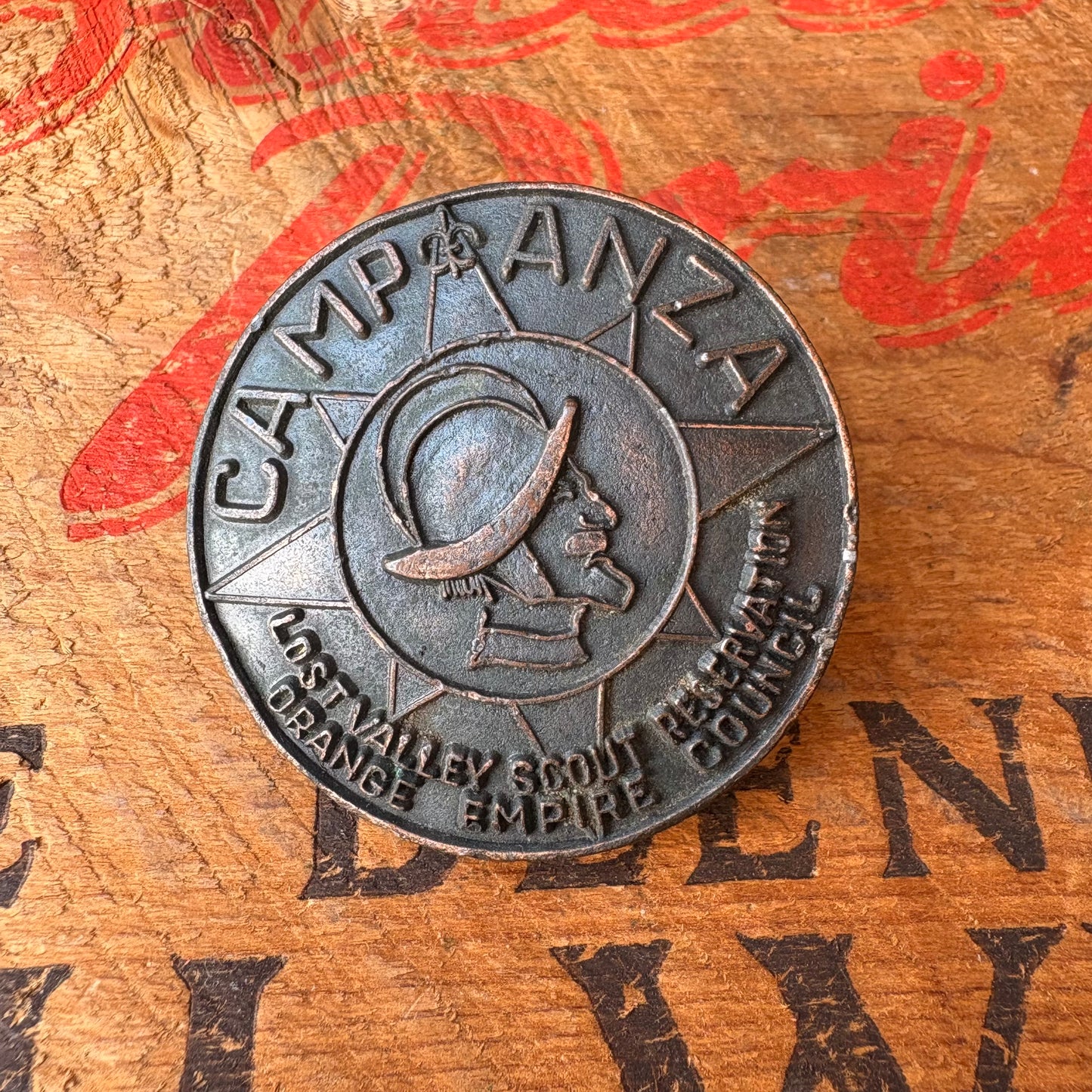 【USA vintage】CAMP ANZA BOY SCOUT Neckerchief Slide