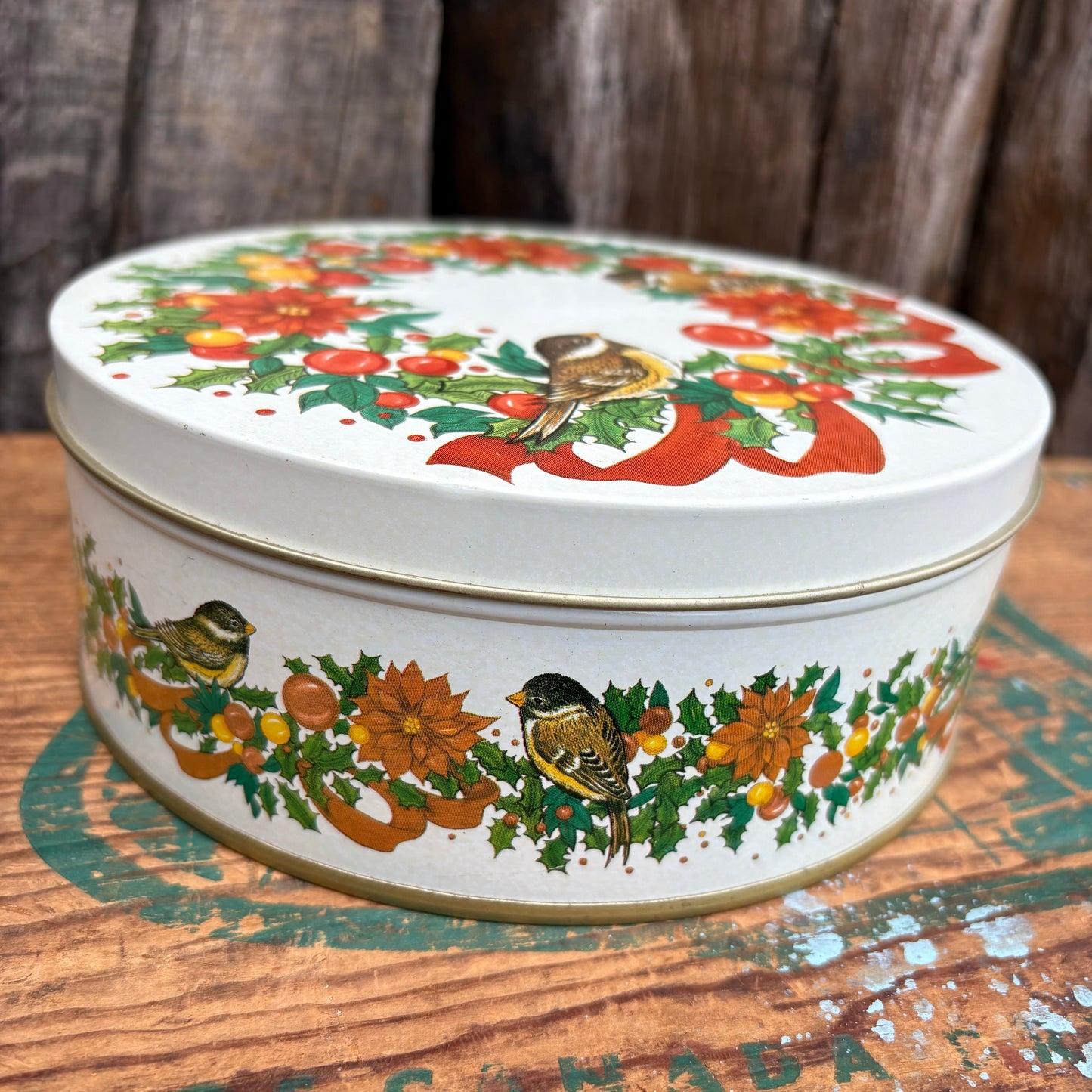 【1982 USA vintage】Christmas tin can