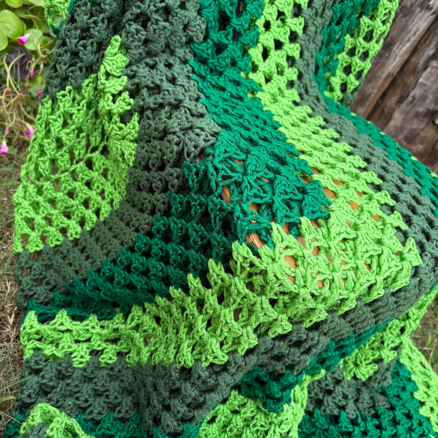 【USA vintage】granny blanket Green