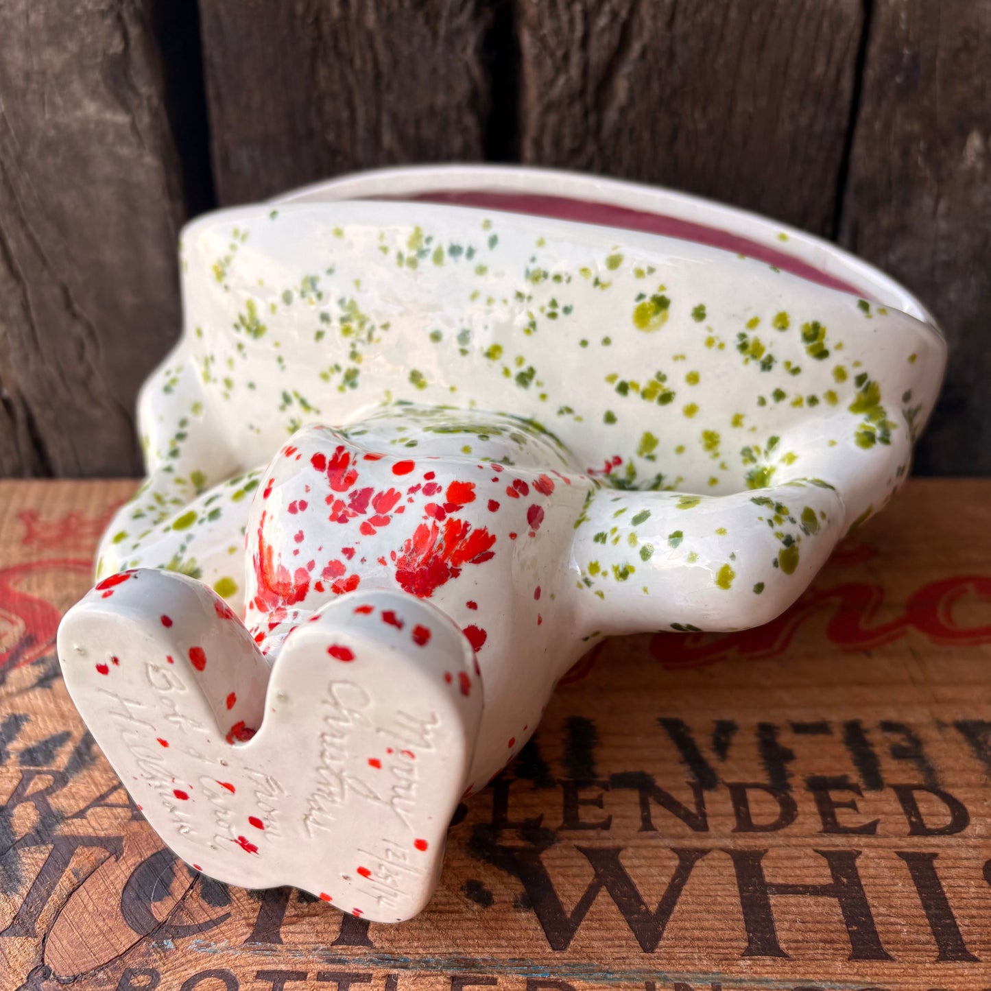 【1970s USA vintage】Ceramic Frog Candy Dish