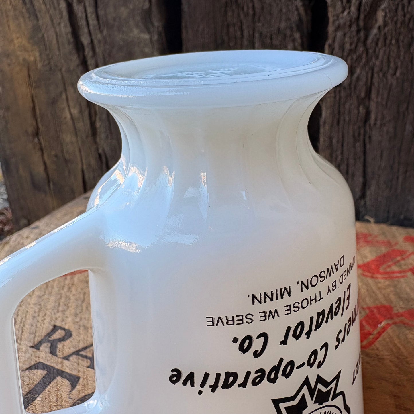 【1970s USA vintage】Fire-King Farmers Co-op Advertising Mug