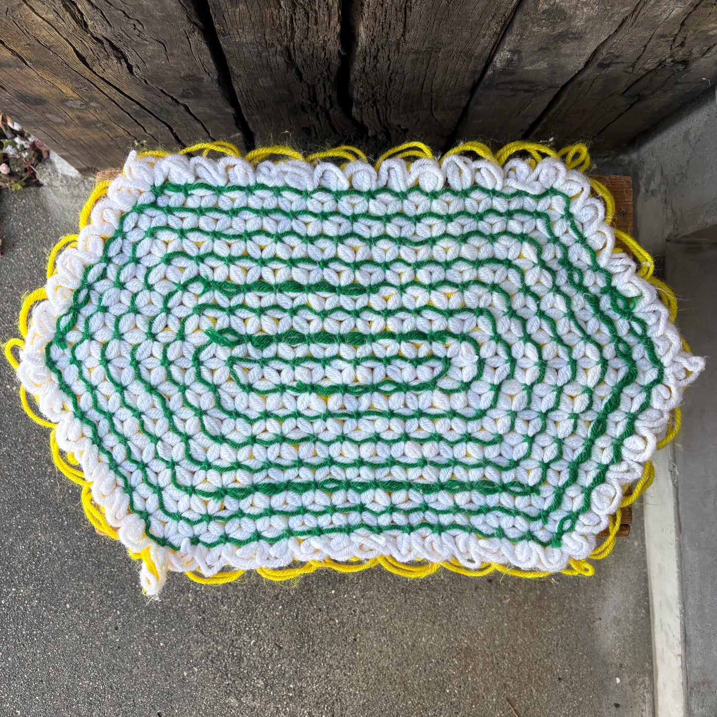 【USA vintage】Flower Rug Mat