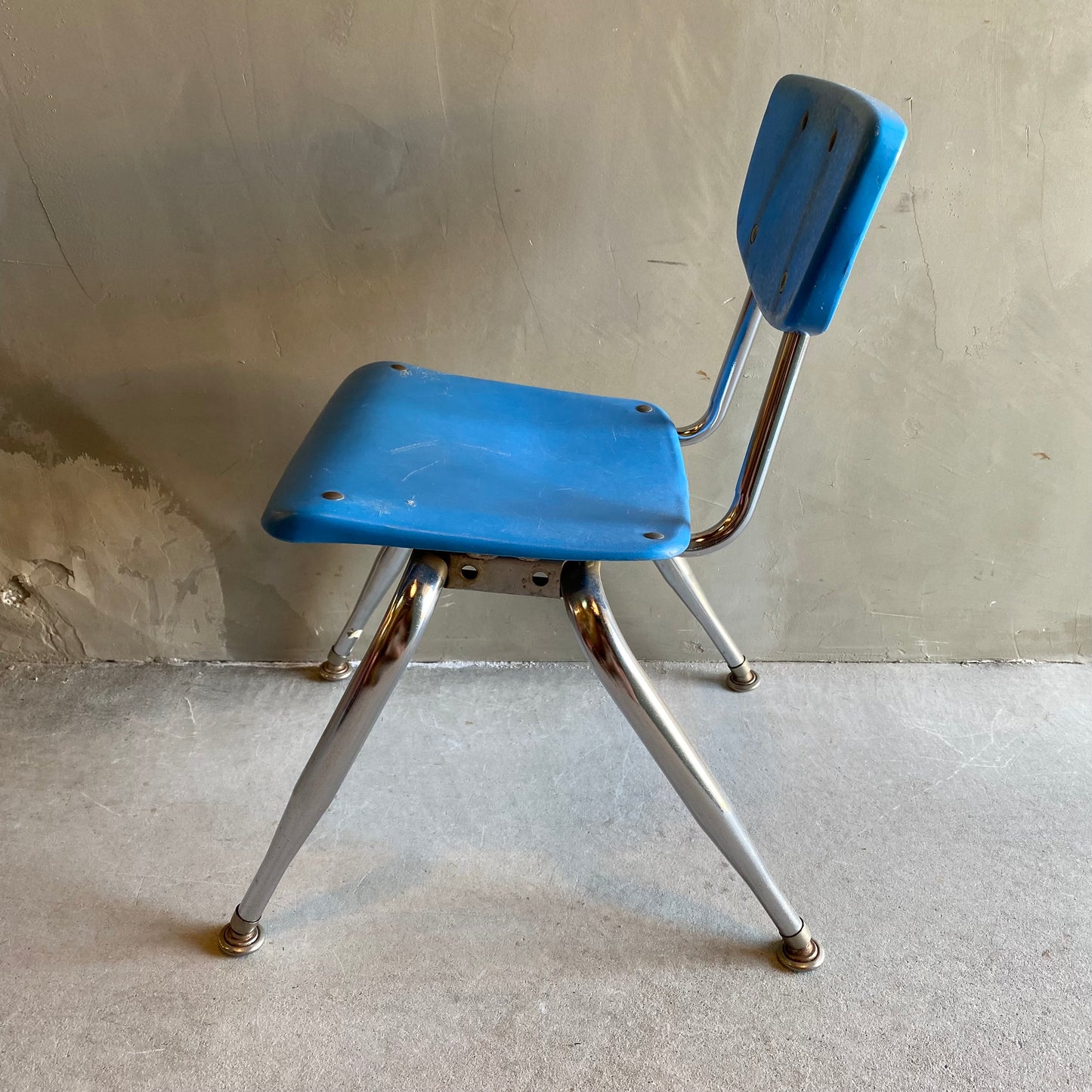 【USA vintage 】VIRCO kids chair blue S