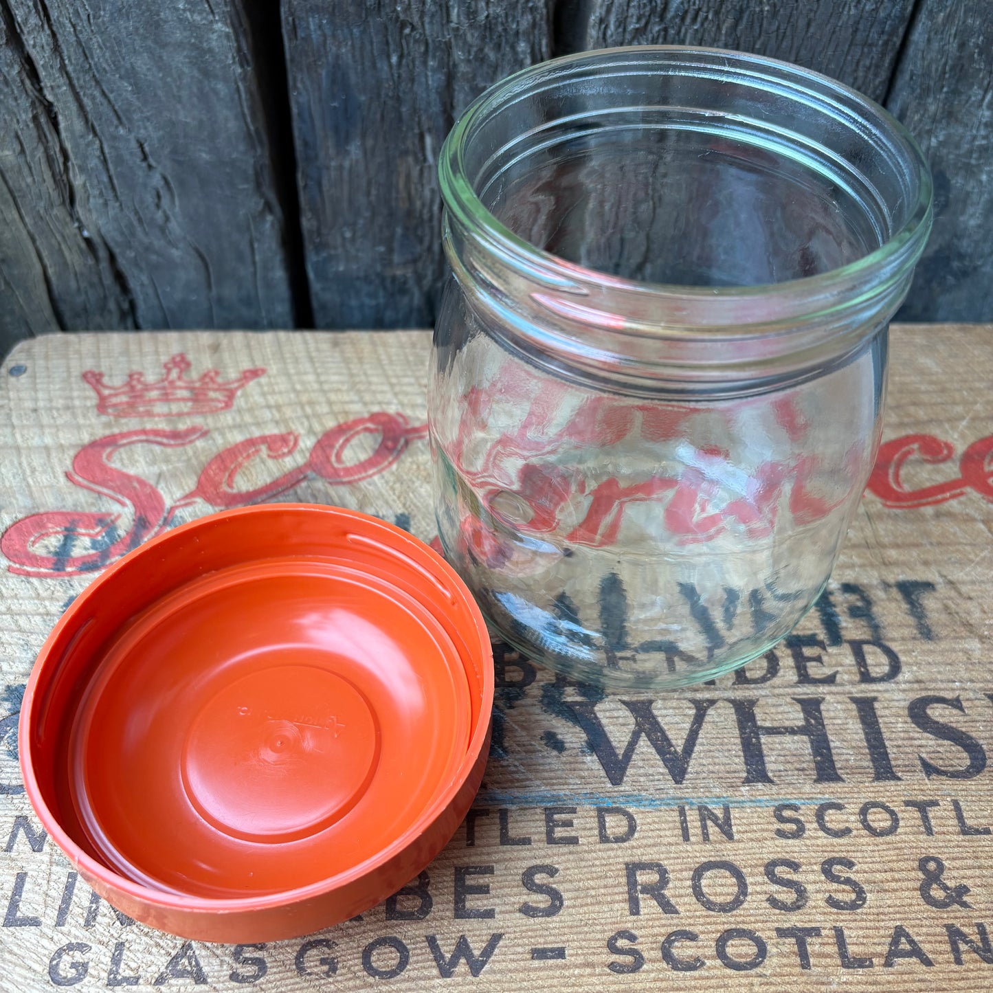 【1970s USA vintage】Carlton Clear Glass Cannister Jar