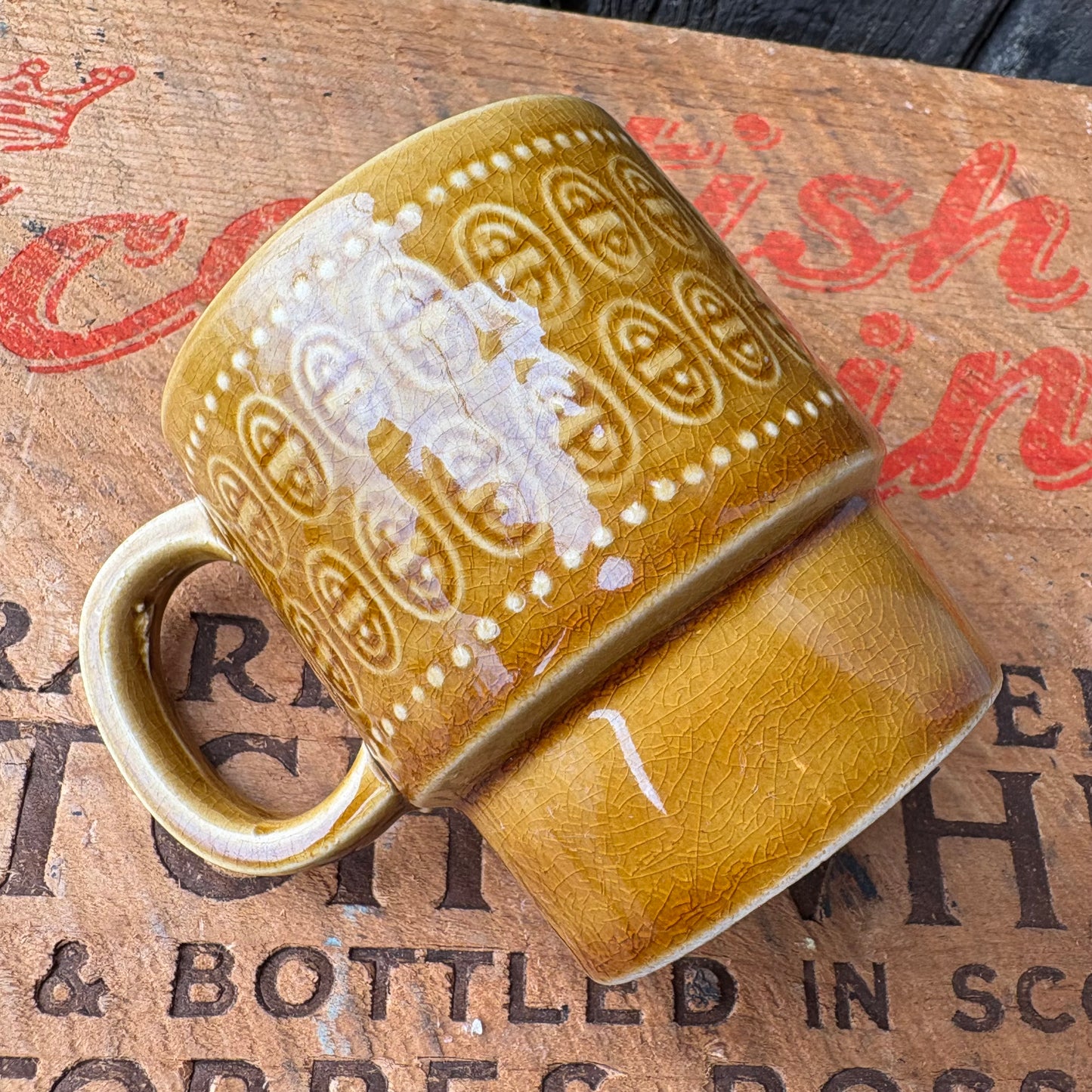 【1970s vintage】JAPAN stacking mug camel brown