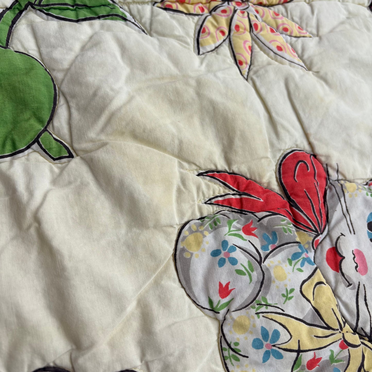【1960s USA vintage】Nursery Animal Quilt Blanket