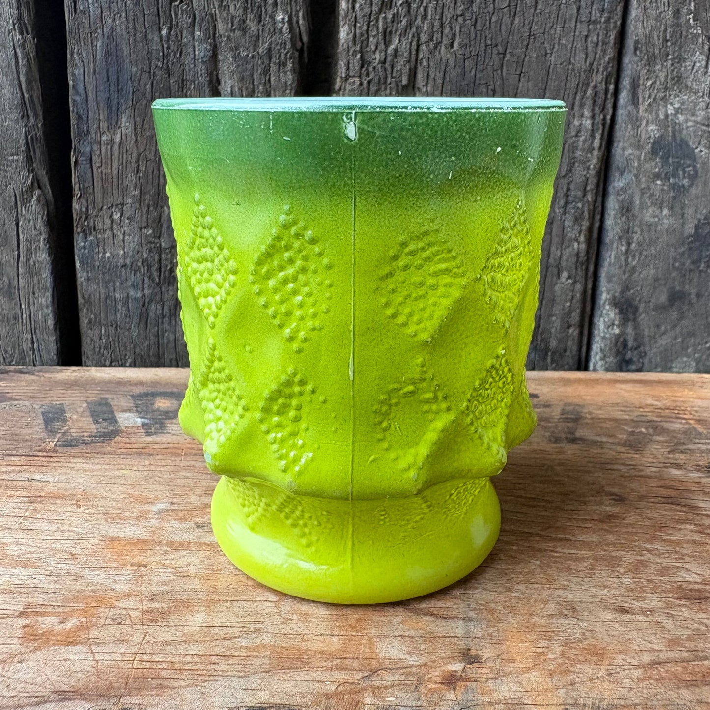 【1960s-1976 USA vintage】Fire-King Kimberley mug Green