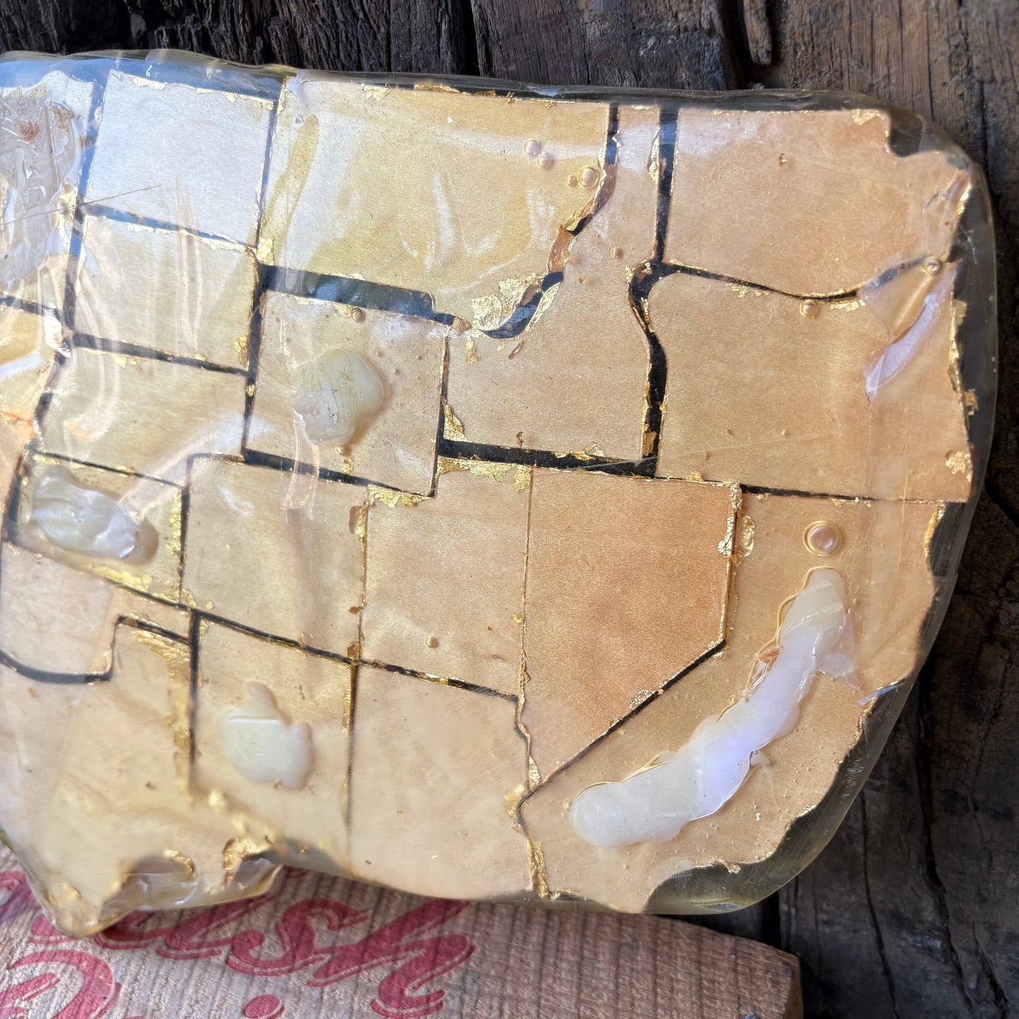 【1950s60s USA vintage】United States Map Art Object