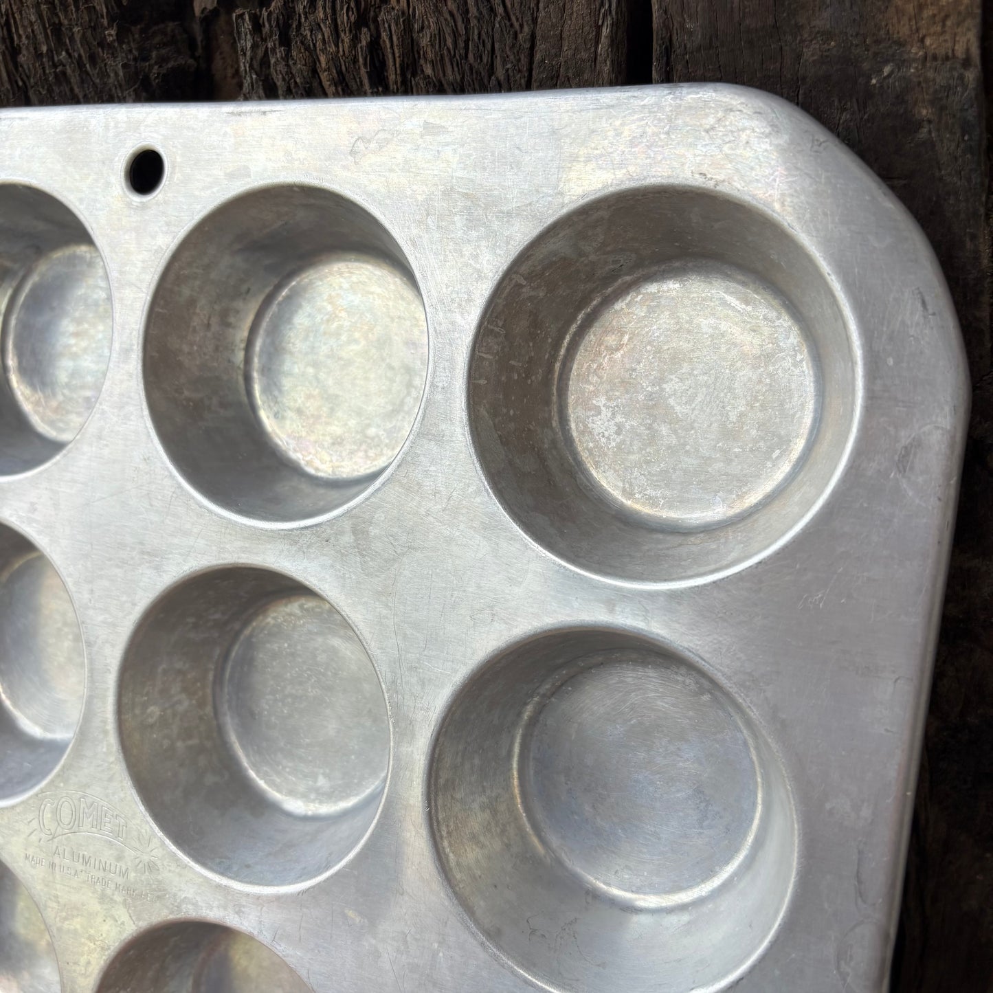【1940-50s USA vintage】COMET Aluminum 12 Cup Muffin Pan