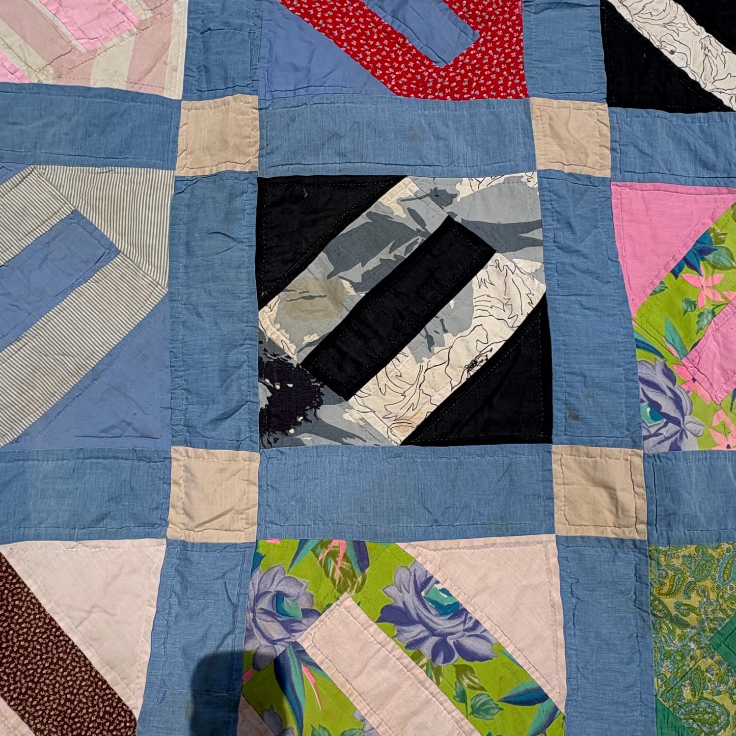 【USA Vintage】 Handmade Patchwork Quilt