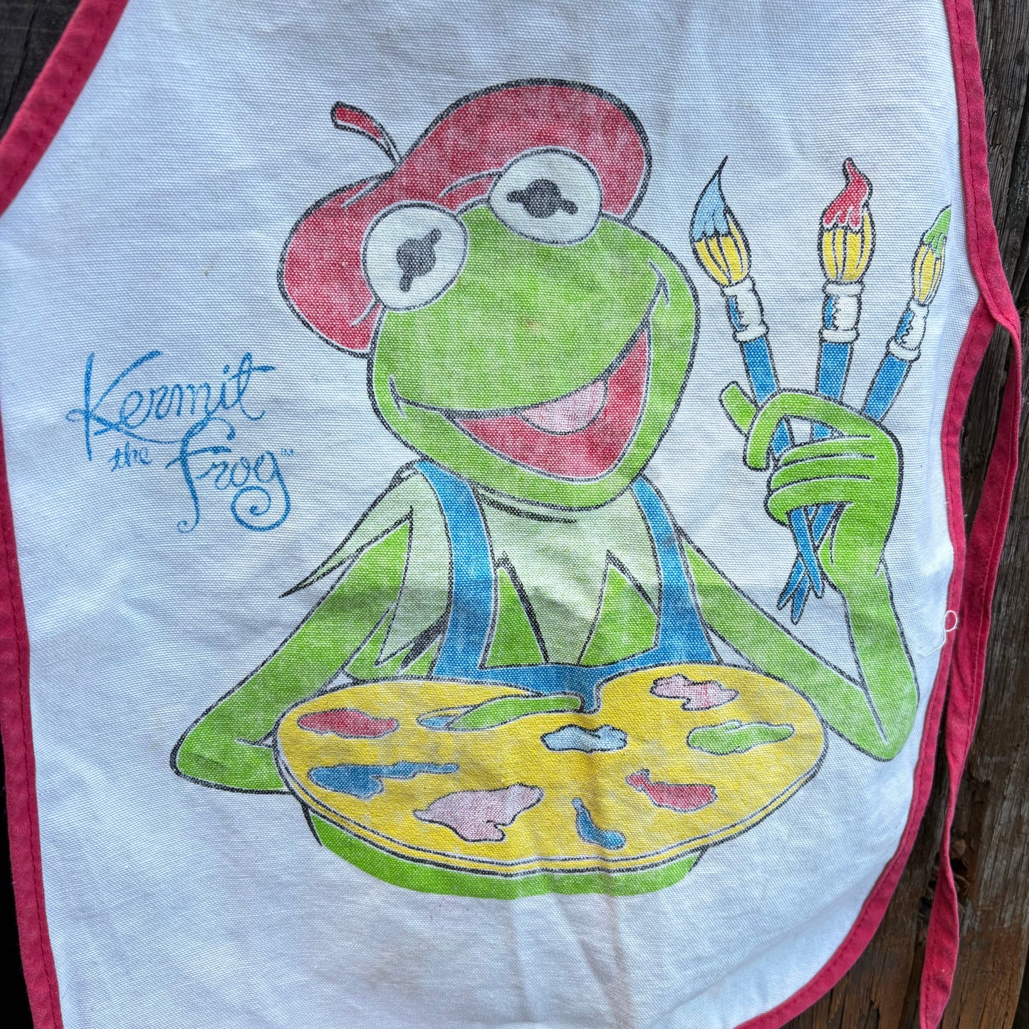 【1989 USA vintage】MUPPETS Kermit the Frog Little Artist Smock