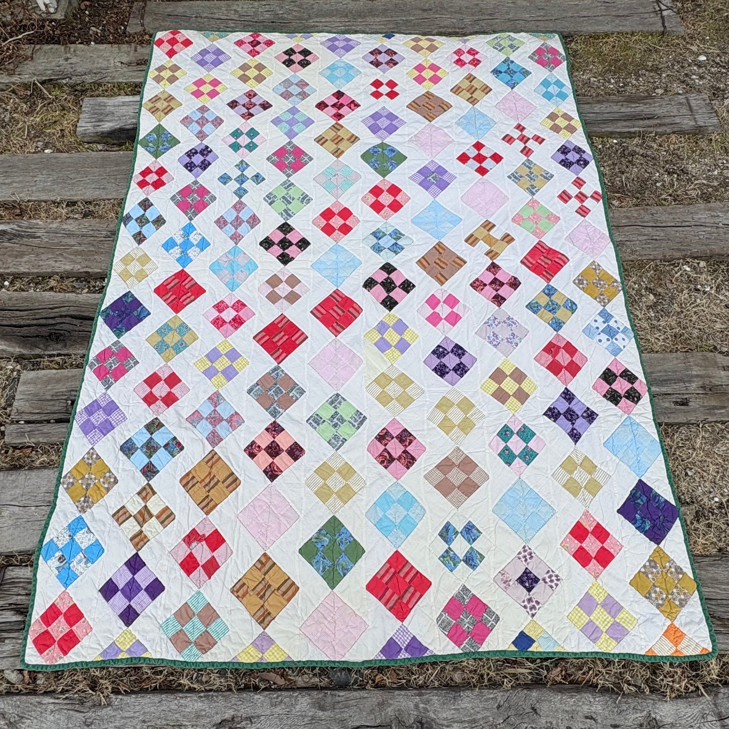 【USA】feed sack antique quilt